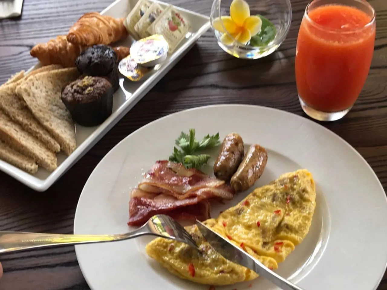 American breakfast in Anshel Hotel Seminyak