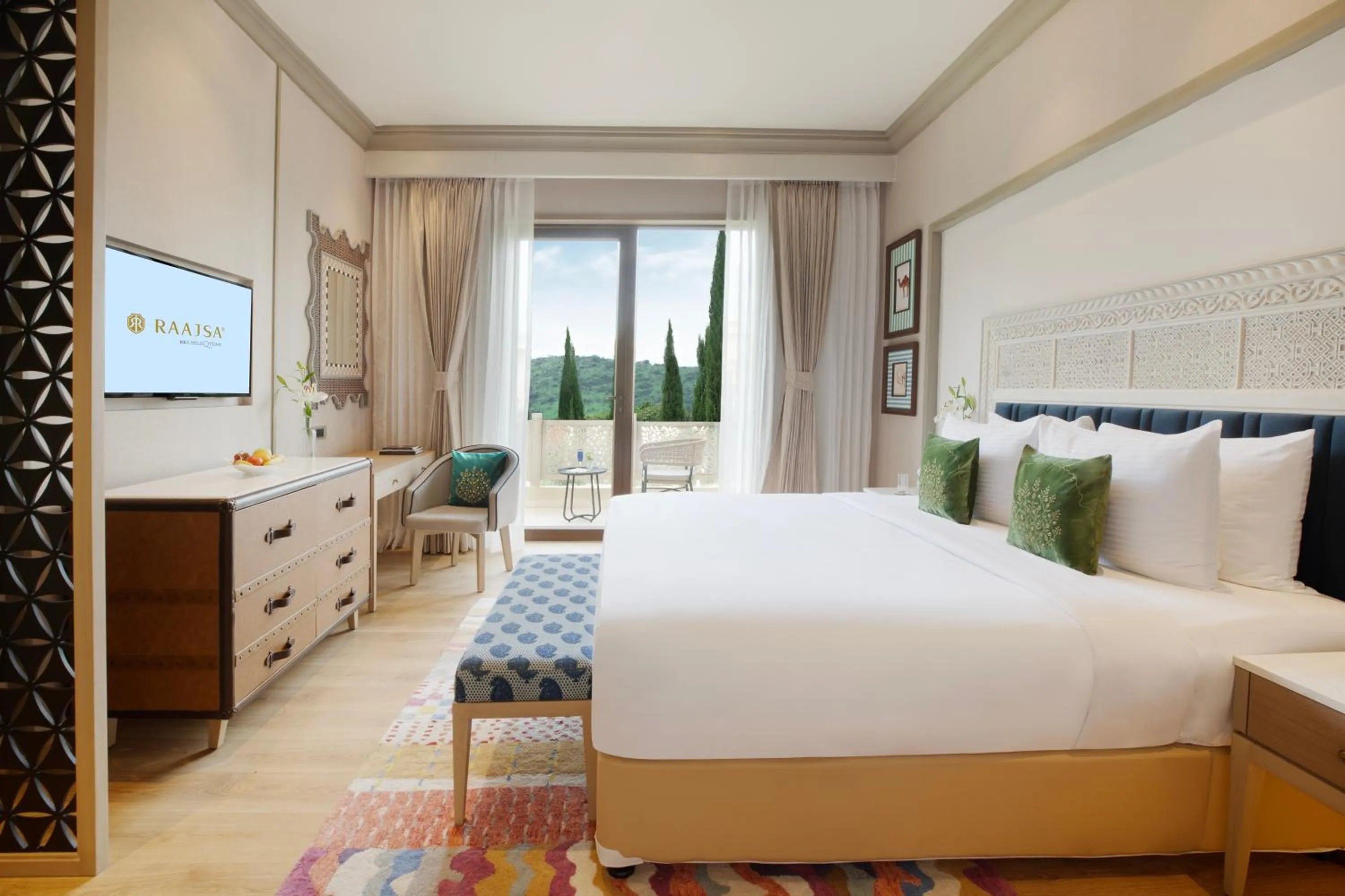 Bedroom, Bed in Raajsa Kumbhalgarh - IHCL SeleQtions