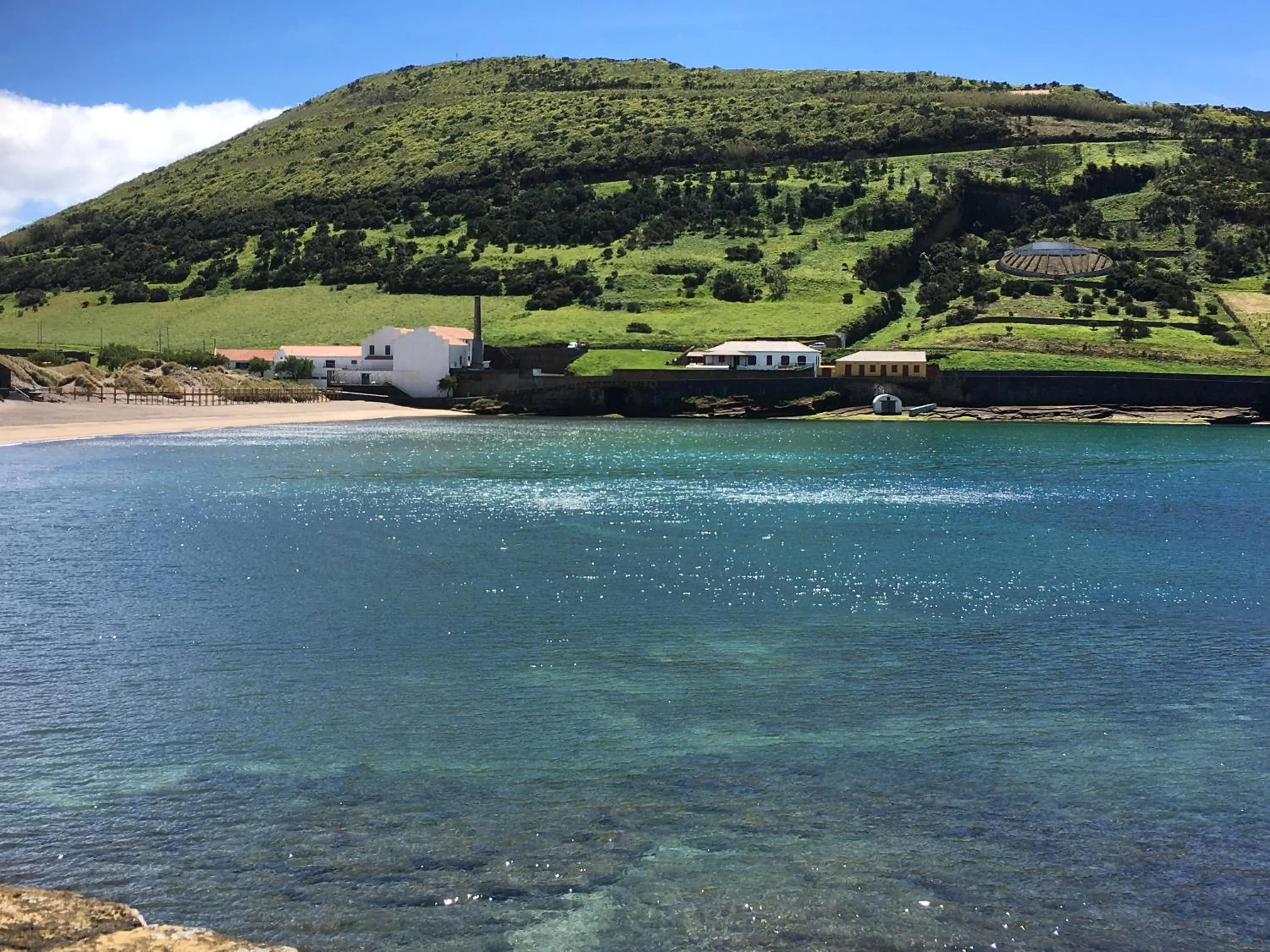 Landmark view in Porto Pim Bay