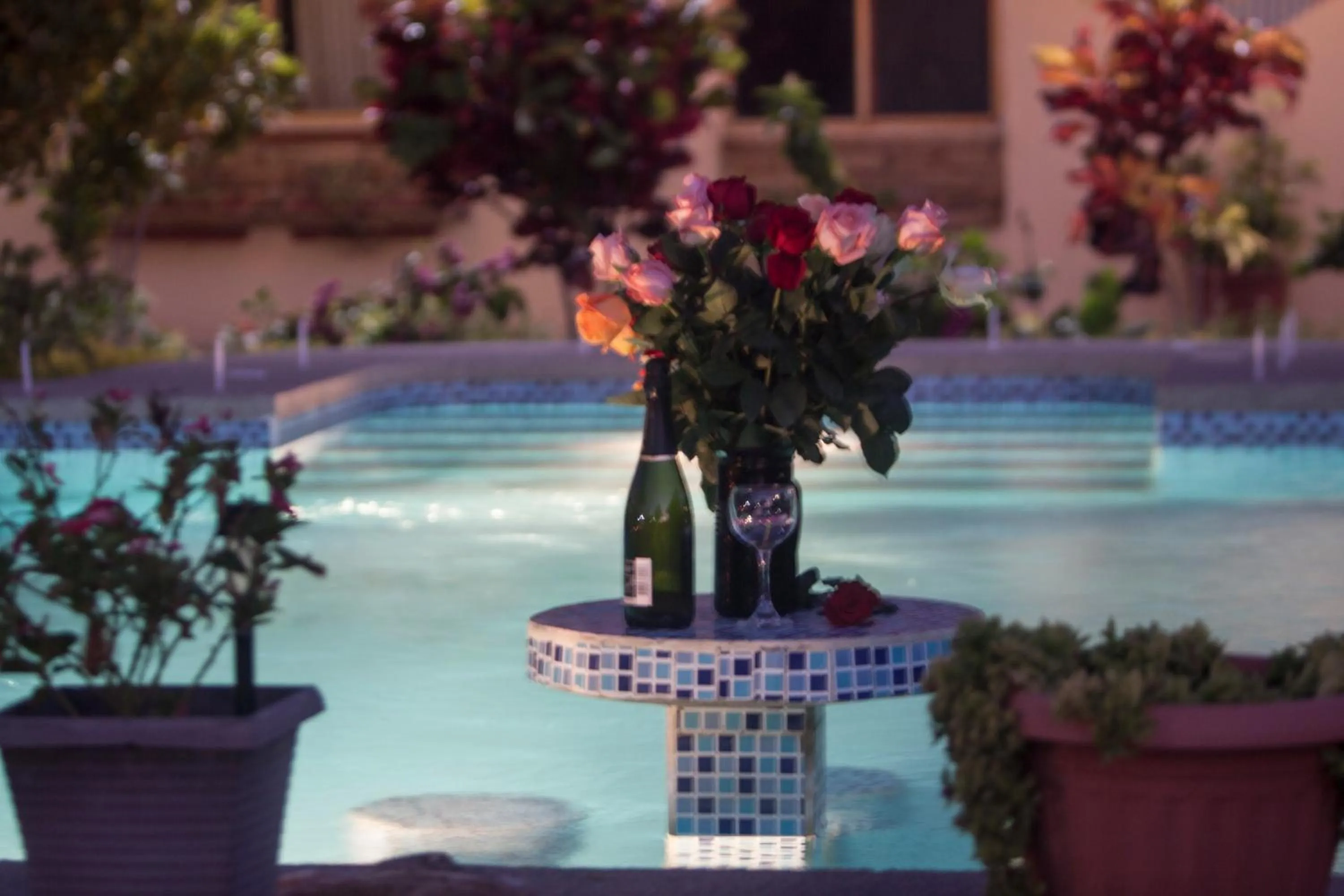 Pool view in The Cottages by the Sea