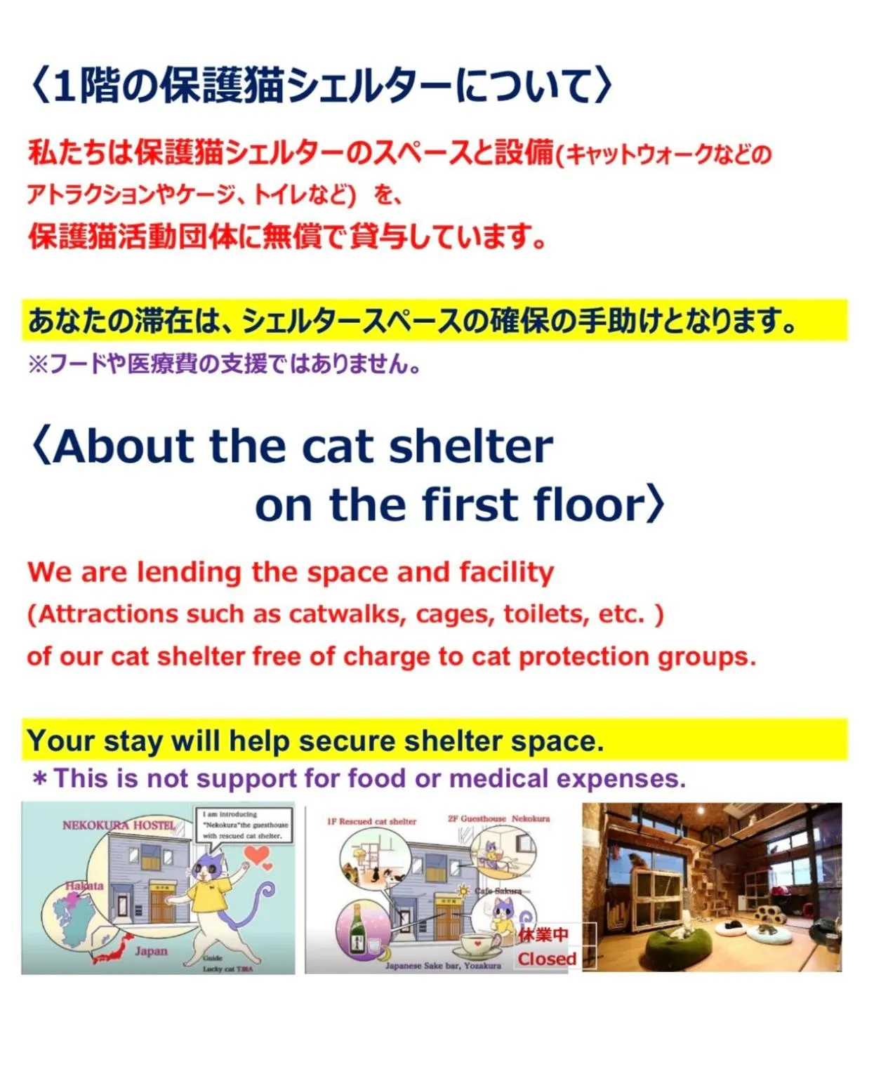 Text overlay in Nekokura Hostel