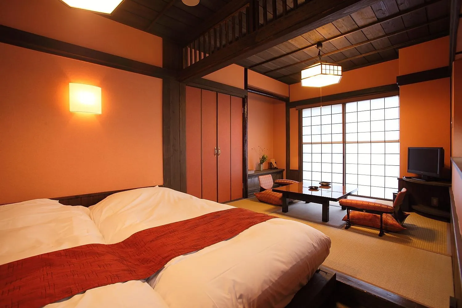 Bed in Ryokan Yamanoyu