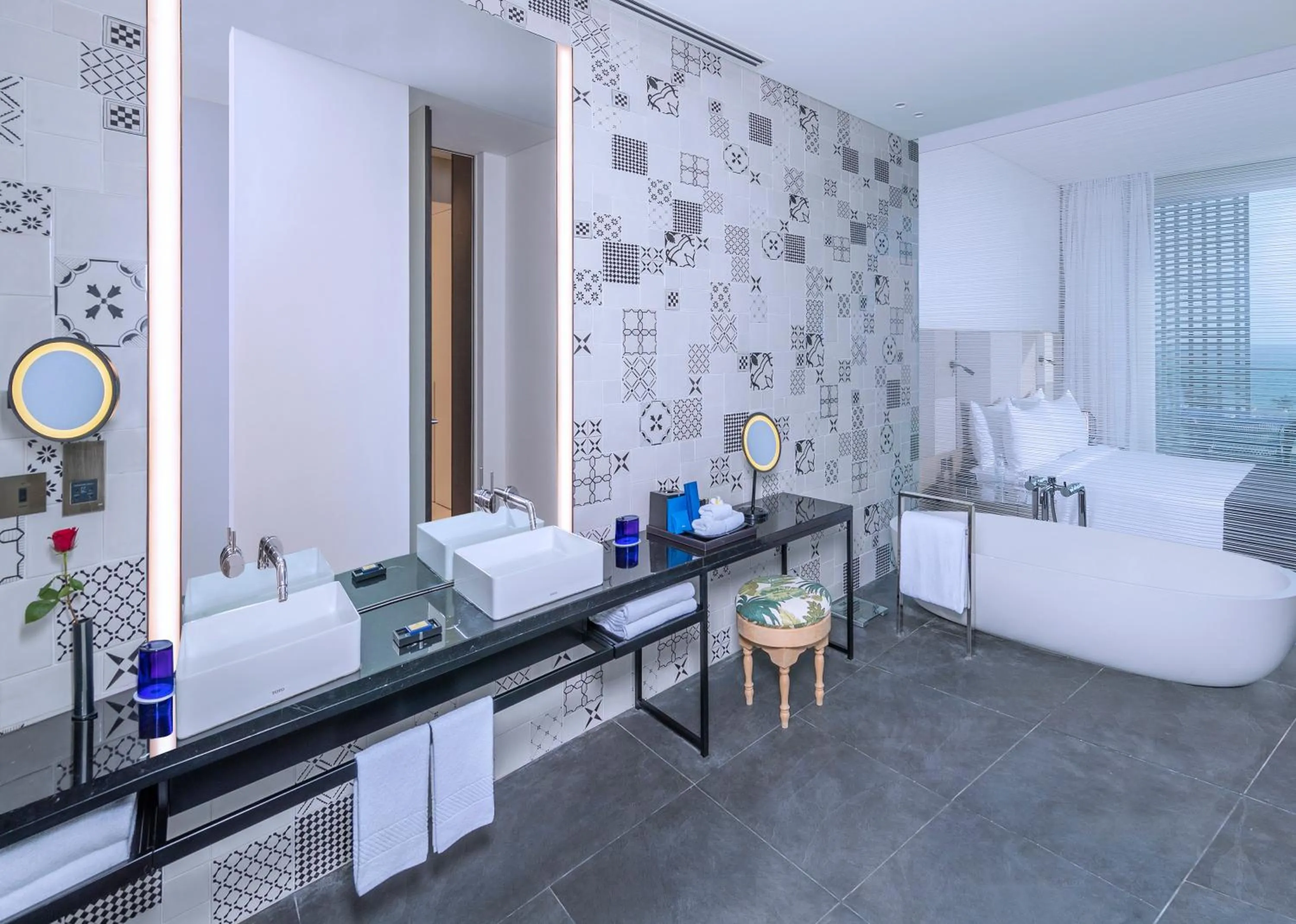 Bathroom, Bed in Al Zorah Beach Resort