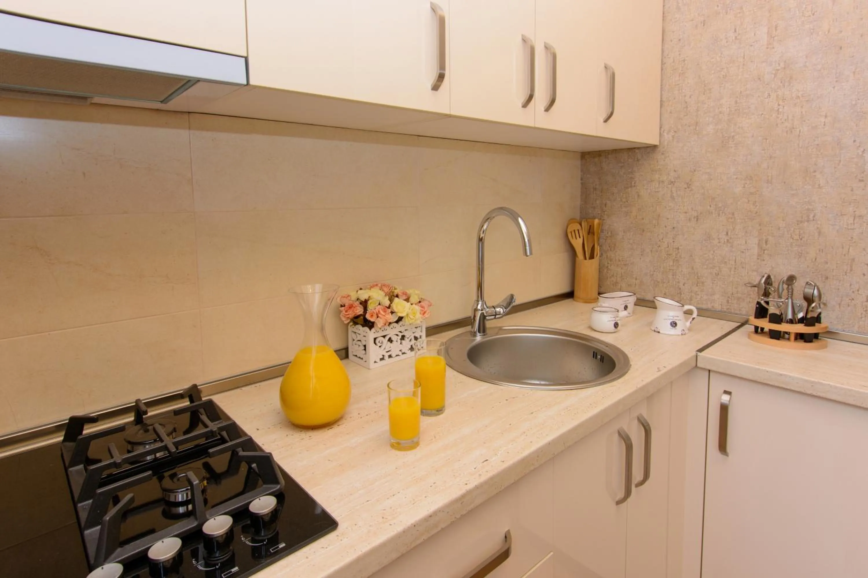Kitchen or kitchenette in Dat Exx Apartments on Marjanishvili