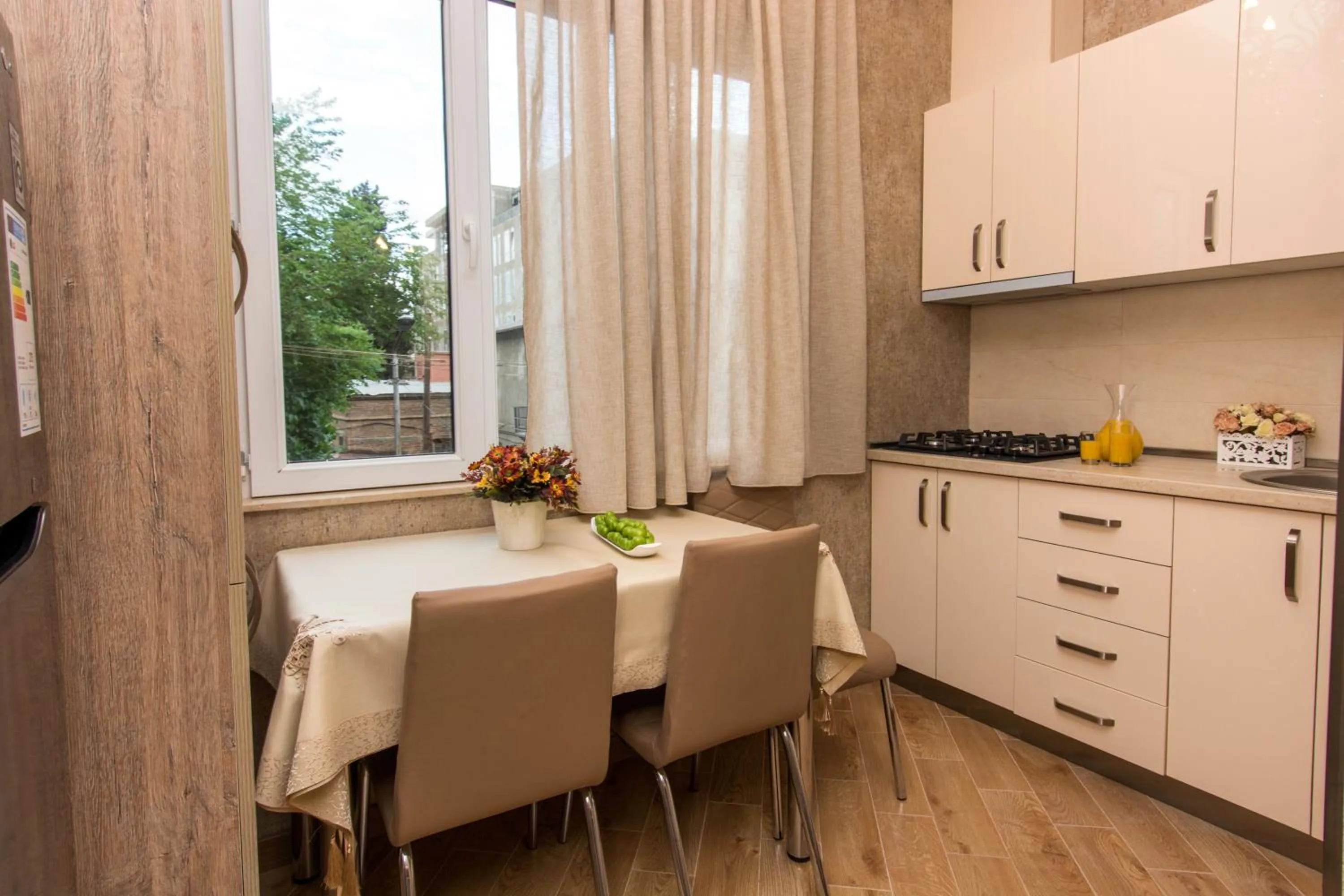 Kitchen or kitchenette in Dat Exx Apartments on Marjanishvili