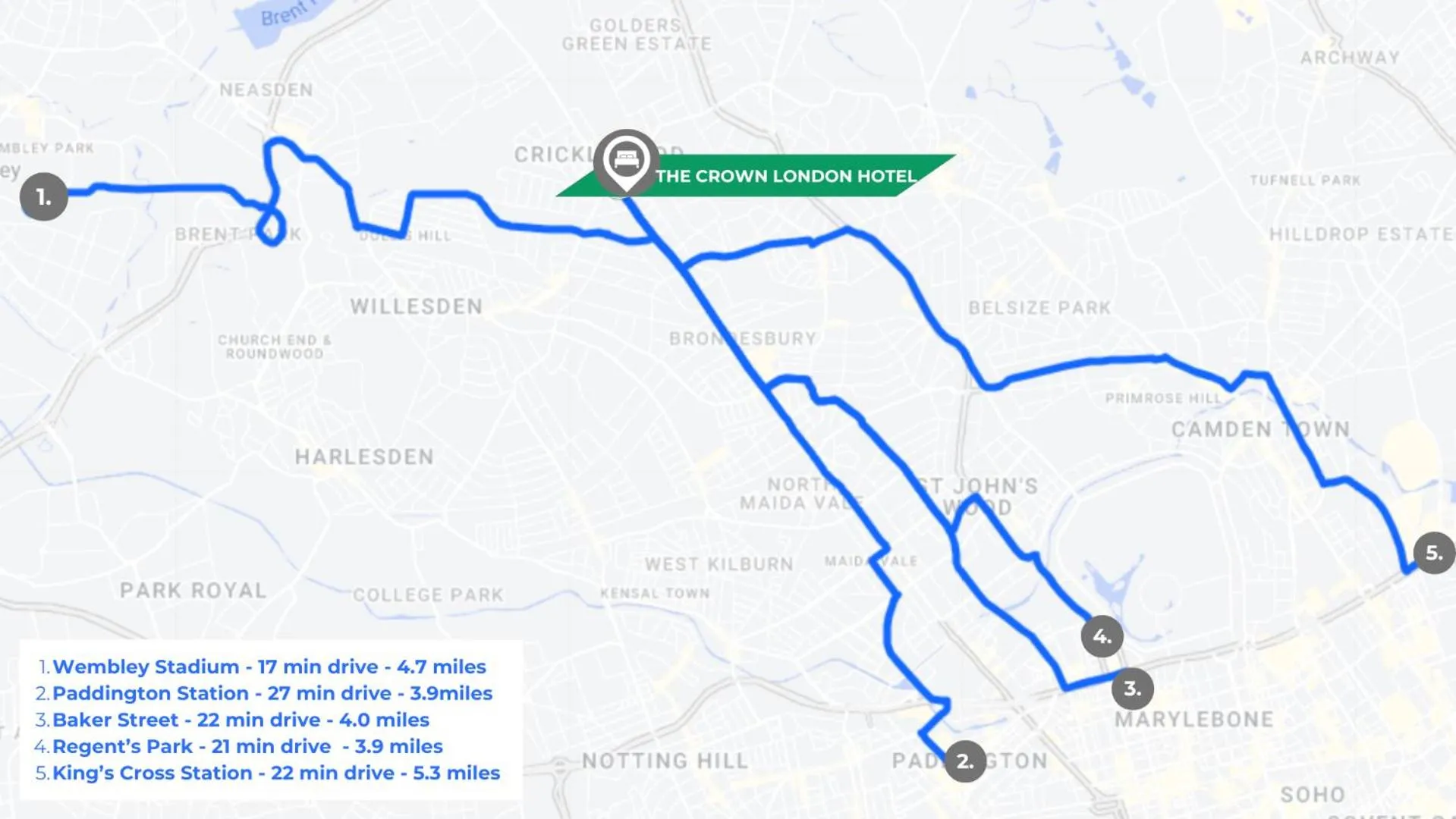 Location in The Crown London, WorldHotels Distinctive