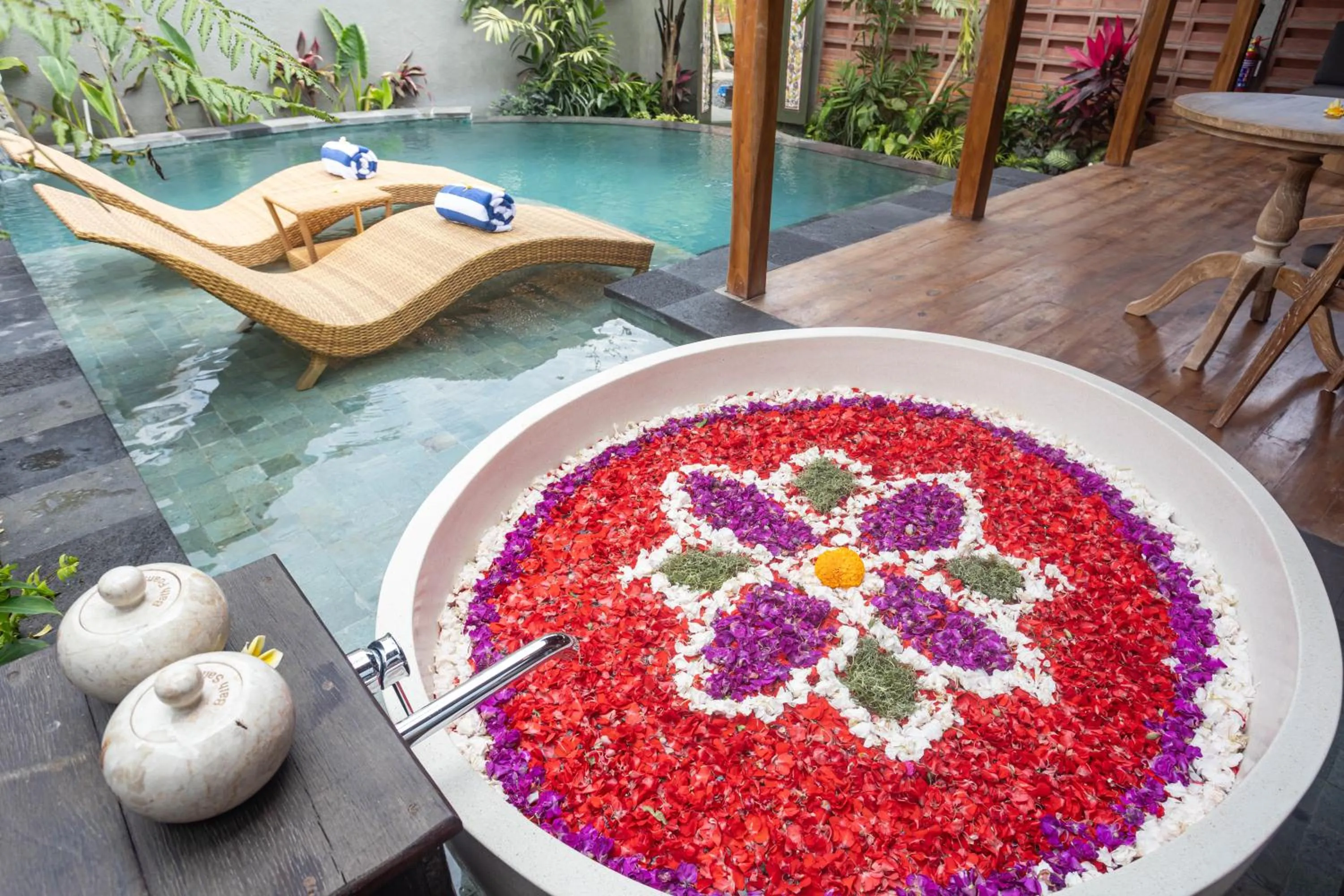 Pool view in Yana Villas Kemenuh by GenuineHost