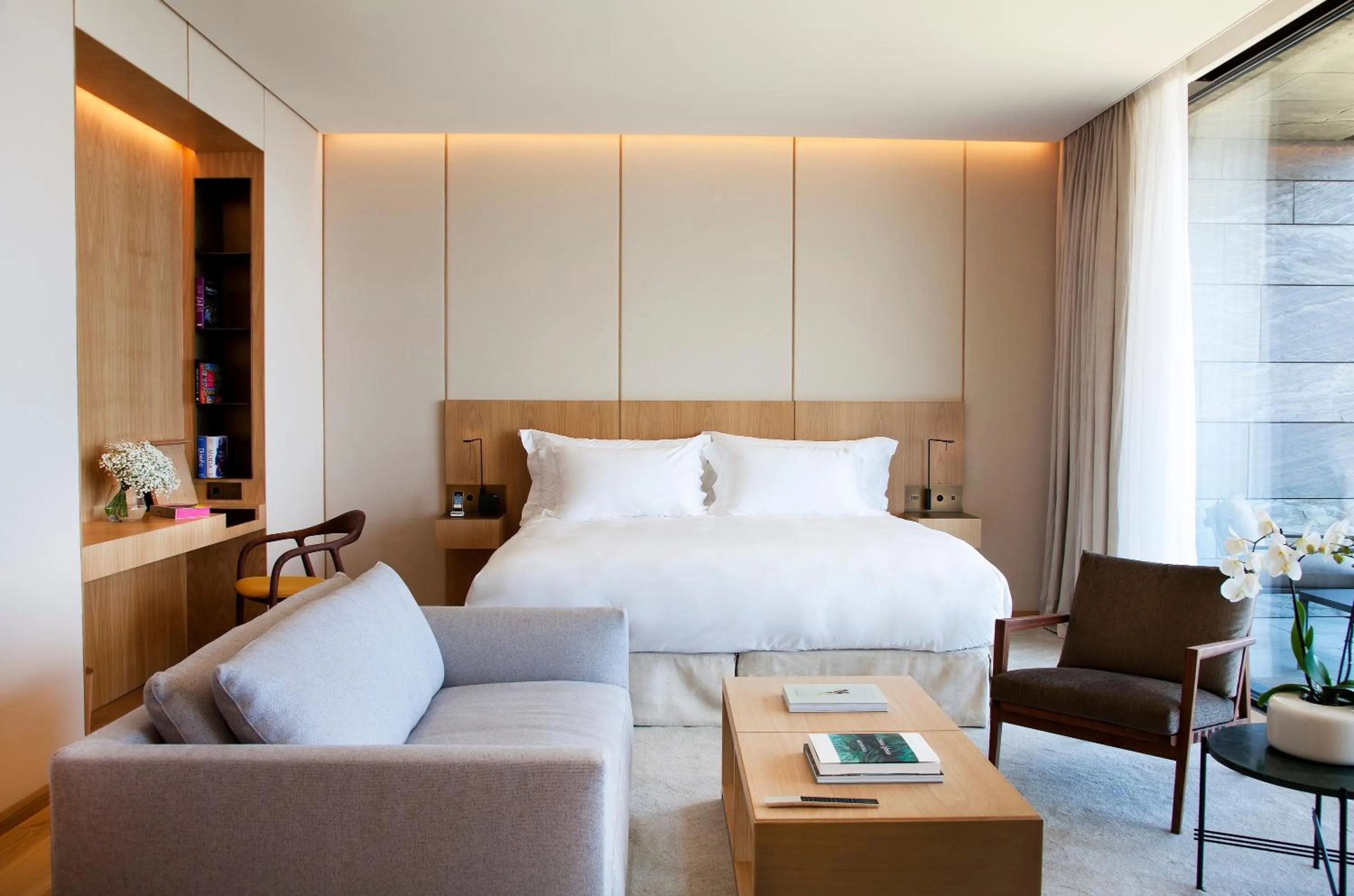 Living room, Bed in Akelarre - Relais & Châteaux