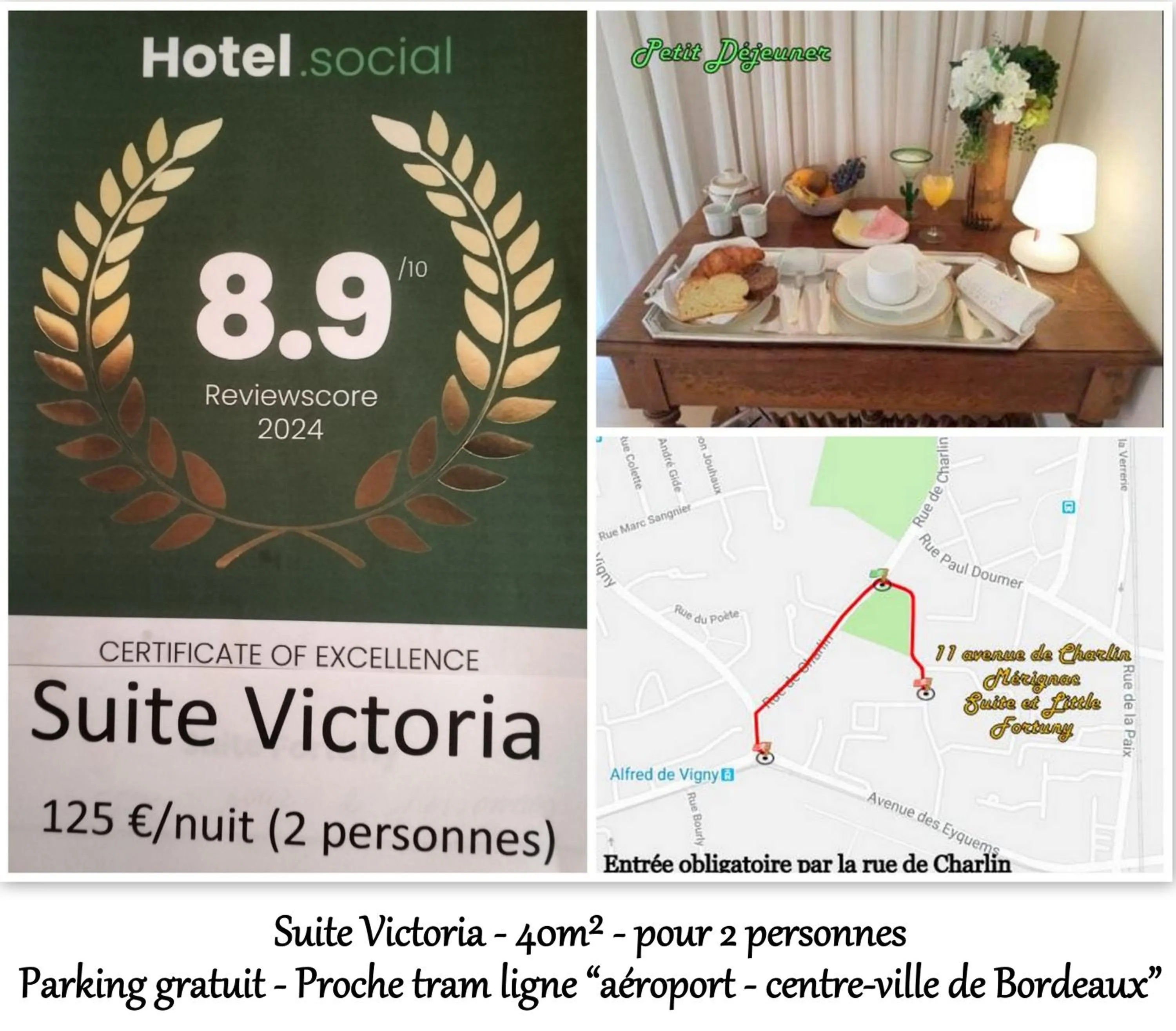 Breakfast in LE FORTUNY - 3 Suites, 2 apparts, 1 chambre - proche TRAM ligne aéroport et parking gratuit