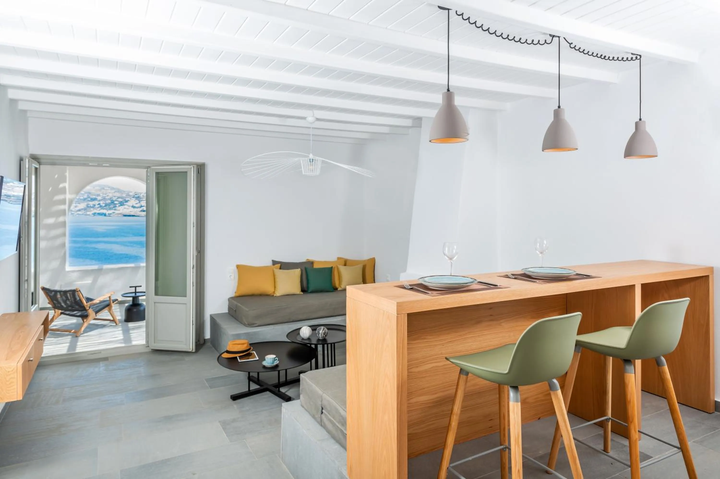 Living room in Dreambox Mykonos Suites and Mini Villas