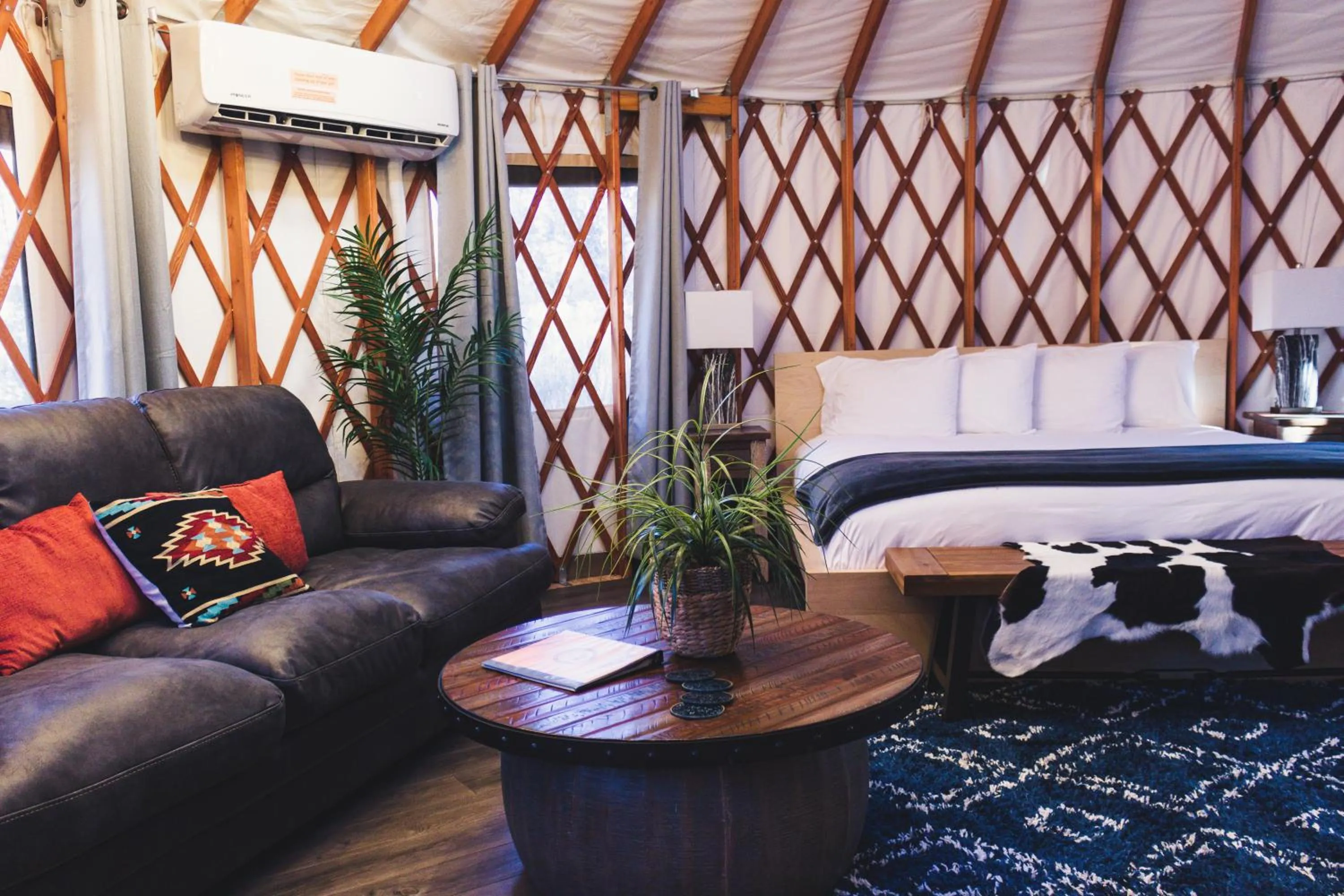 Bed in Escalante Yurts - Luxury Lodging