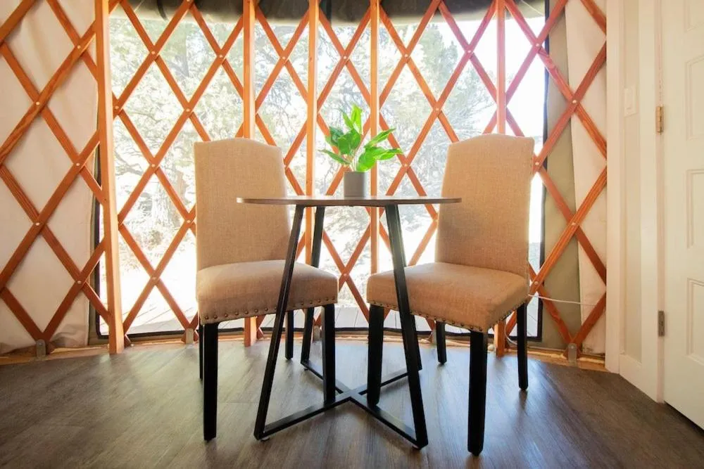 Seating area in Escalante Yurts - Luxury Lodging