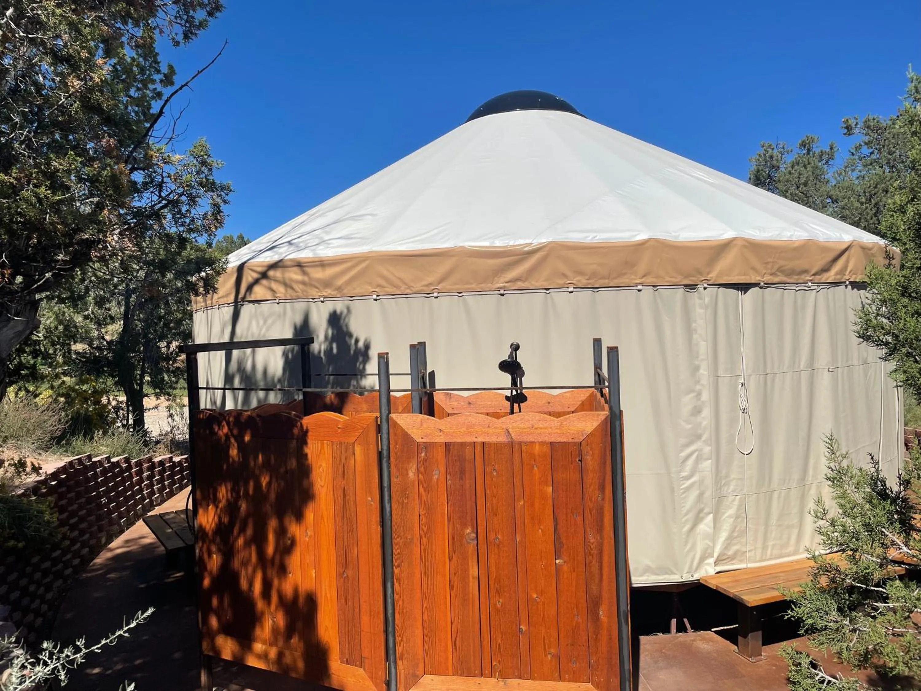 Shower in Escalante Yurts - Luxury Lodging
