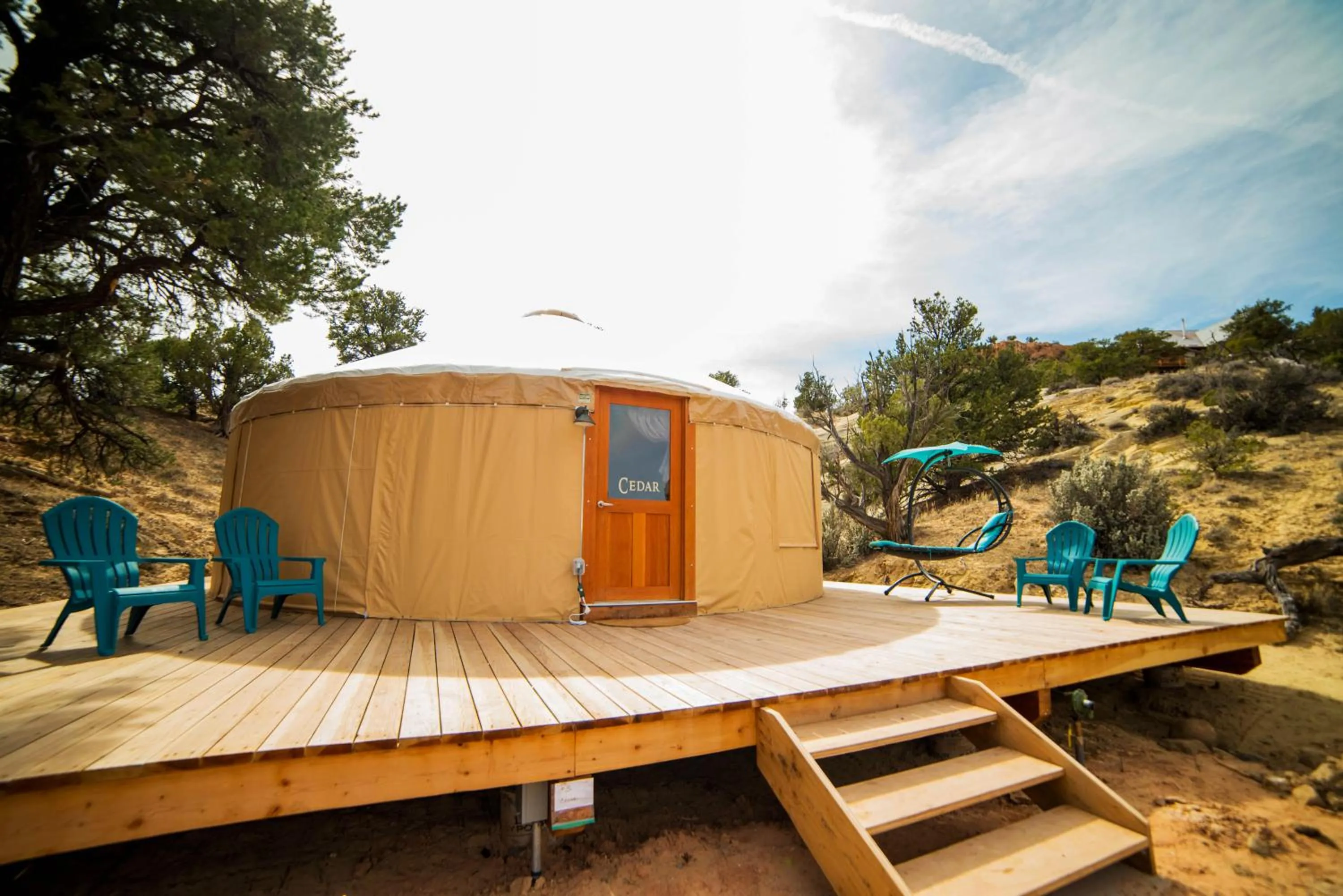 Patio in Escalante Yurts - Luxury Lodging