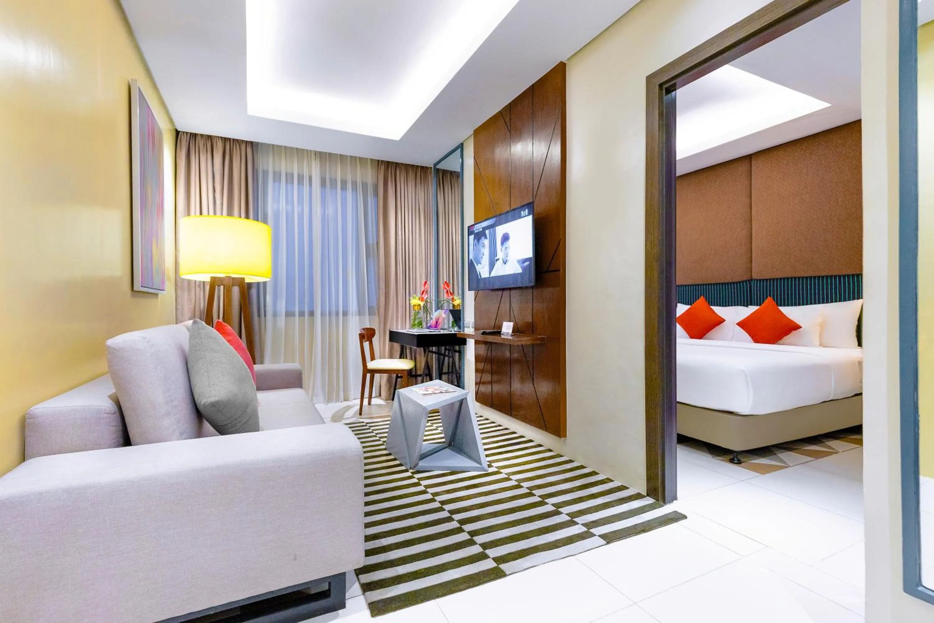 Living room, Bed in Summit Galleria Cebu
