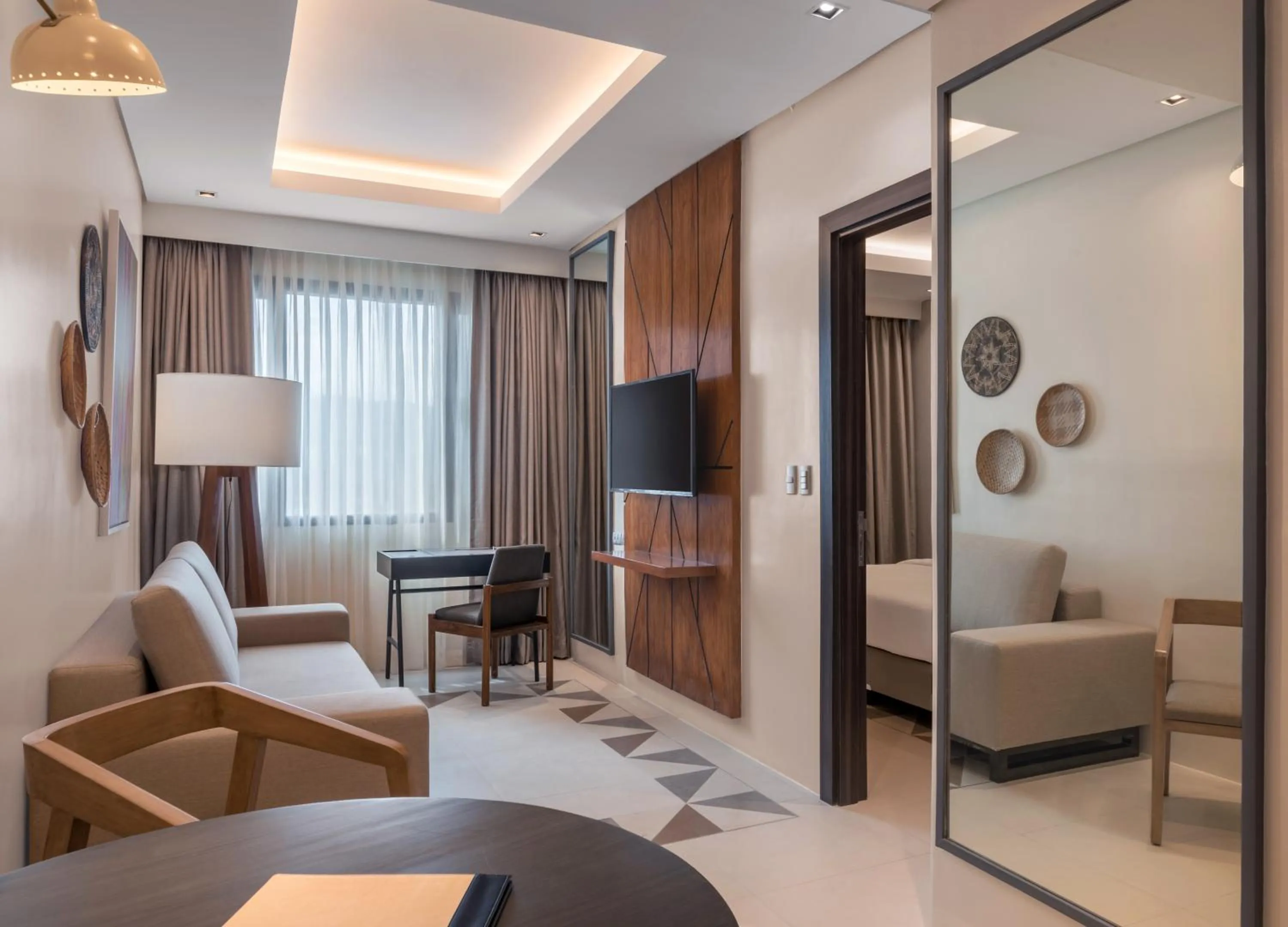 Living room, Bed in Summit Galleria Cebu