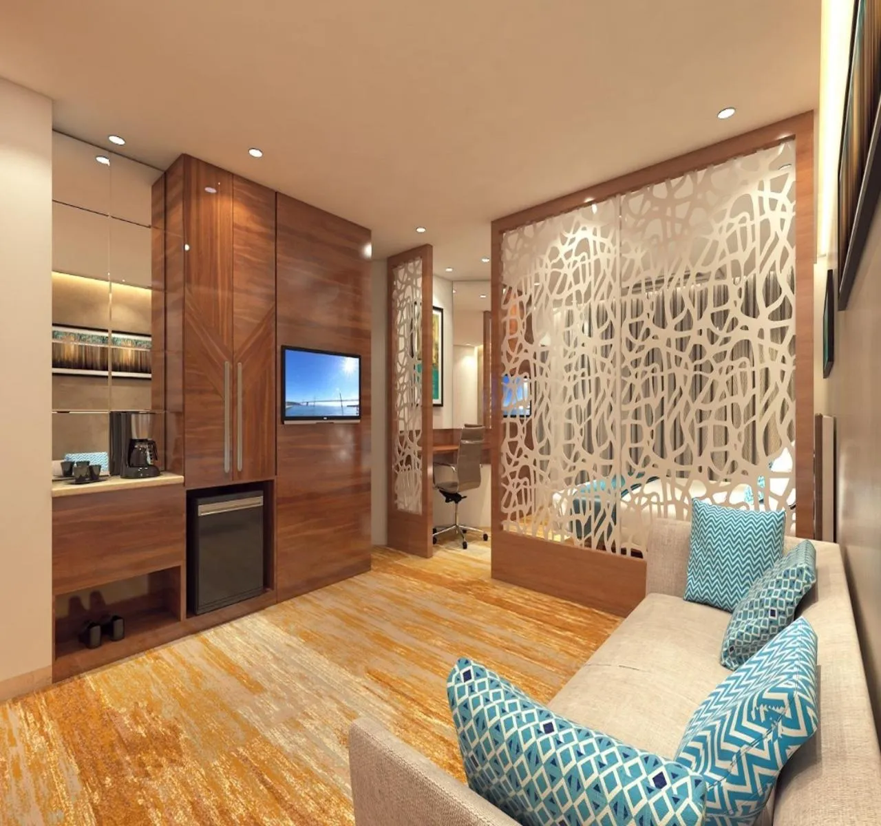 TV and multimedia, Bed in Effotel by Sayaji Vadodara