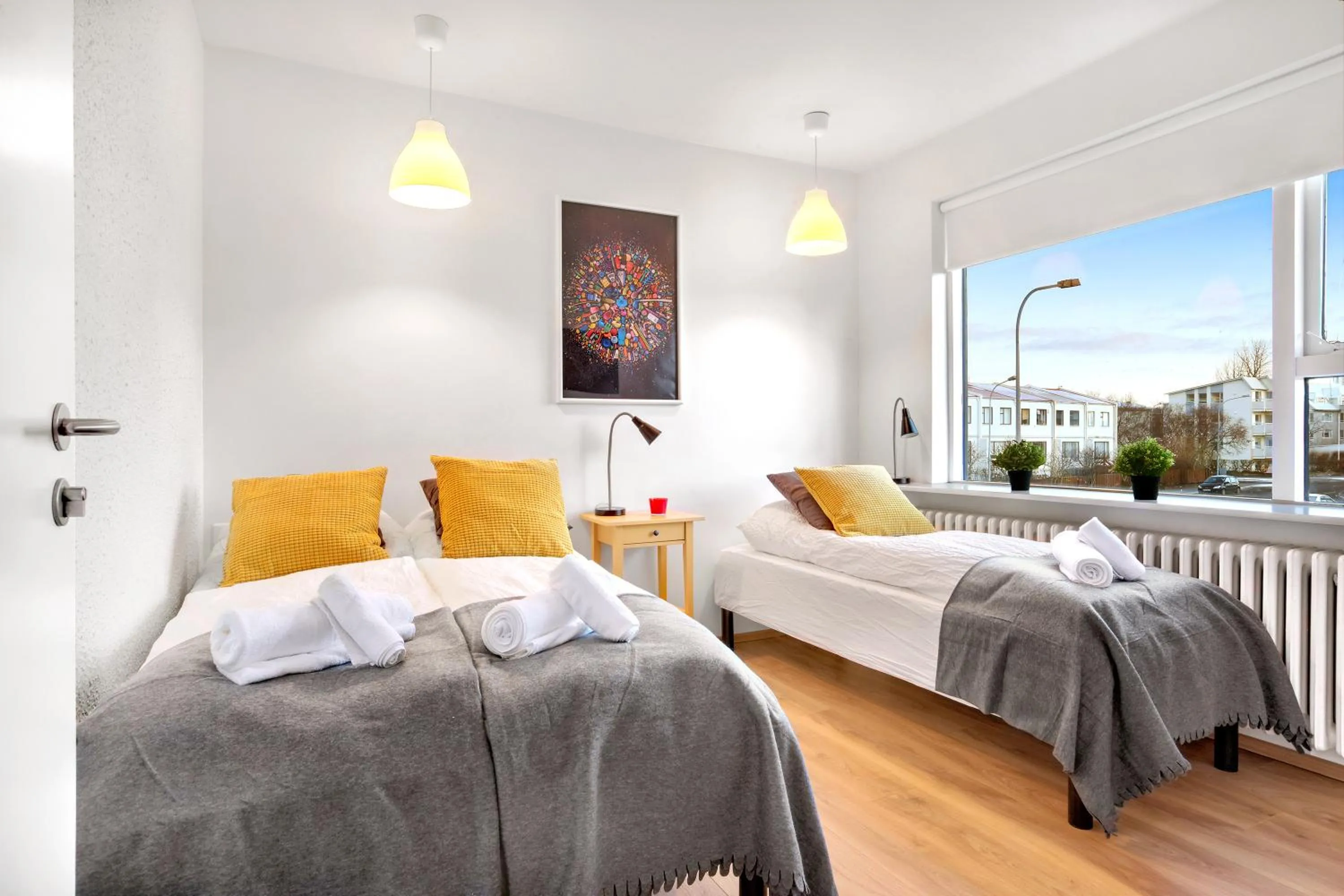 Photo of the whole room, Bed in Lækur Guesthouse