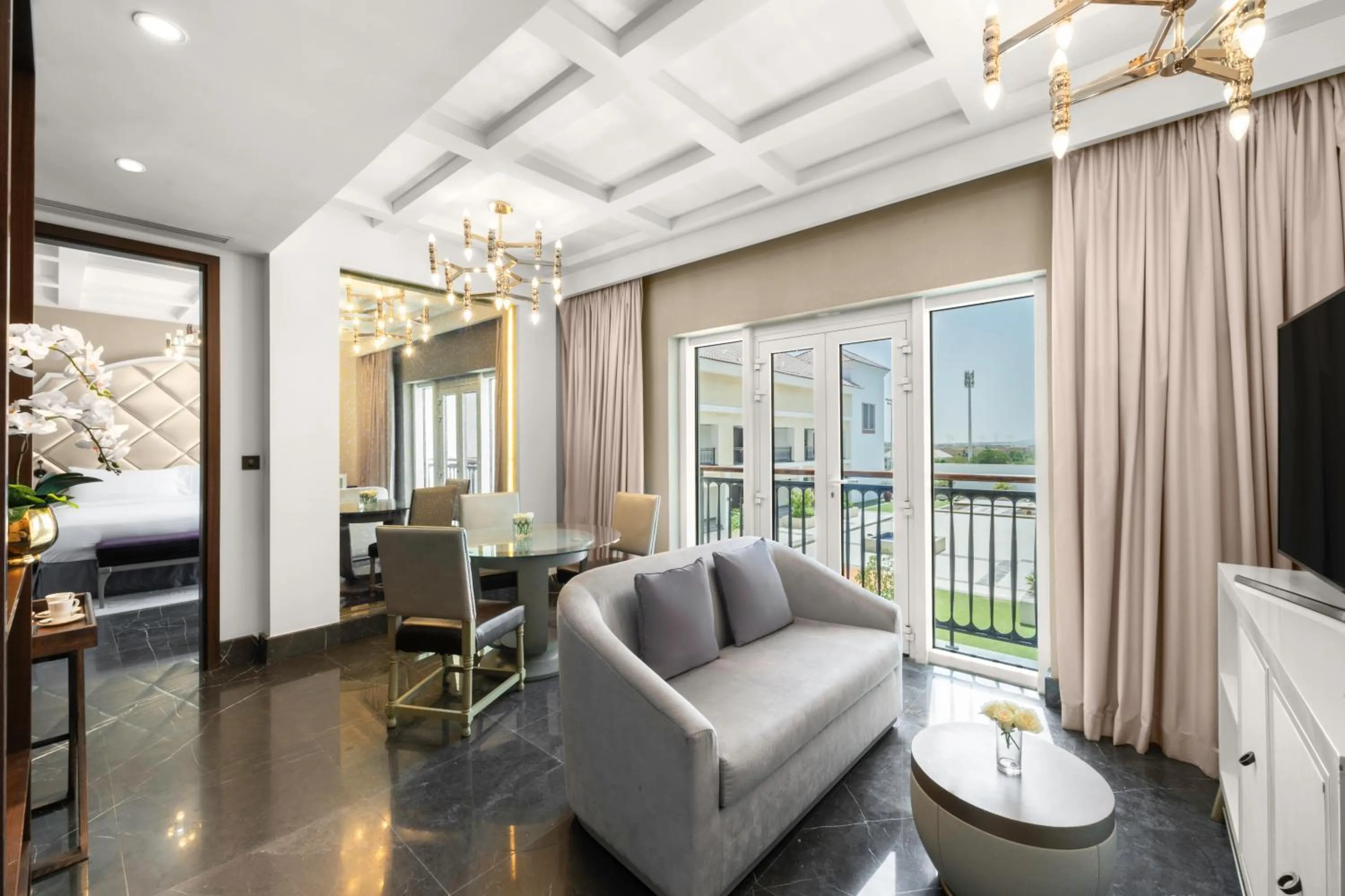 Living room in Al Habtoor Polo Resort