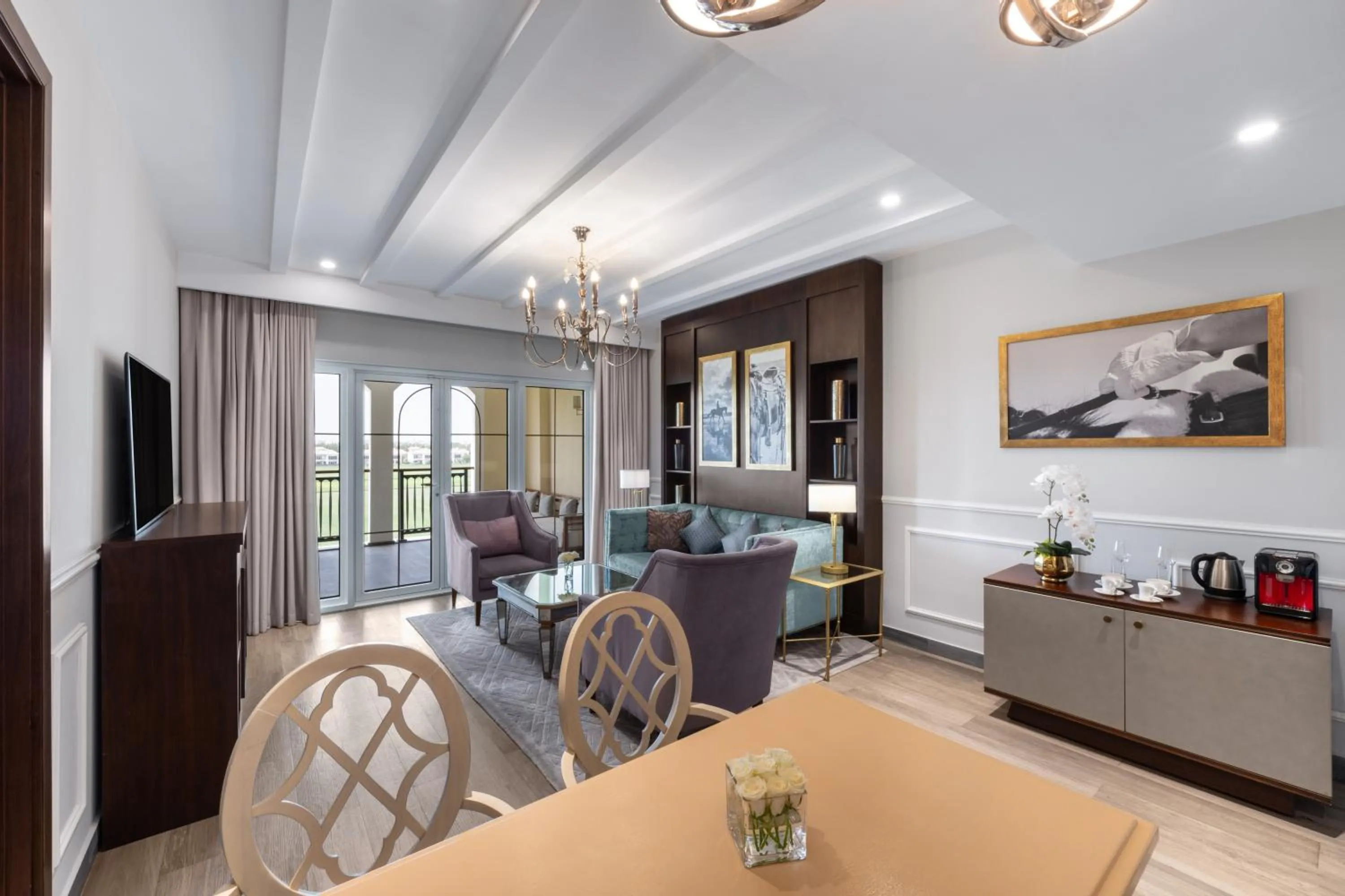 Living room in Al Habtoor Polo Resort