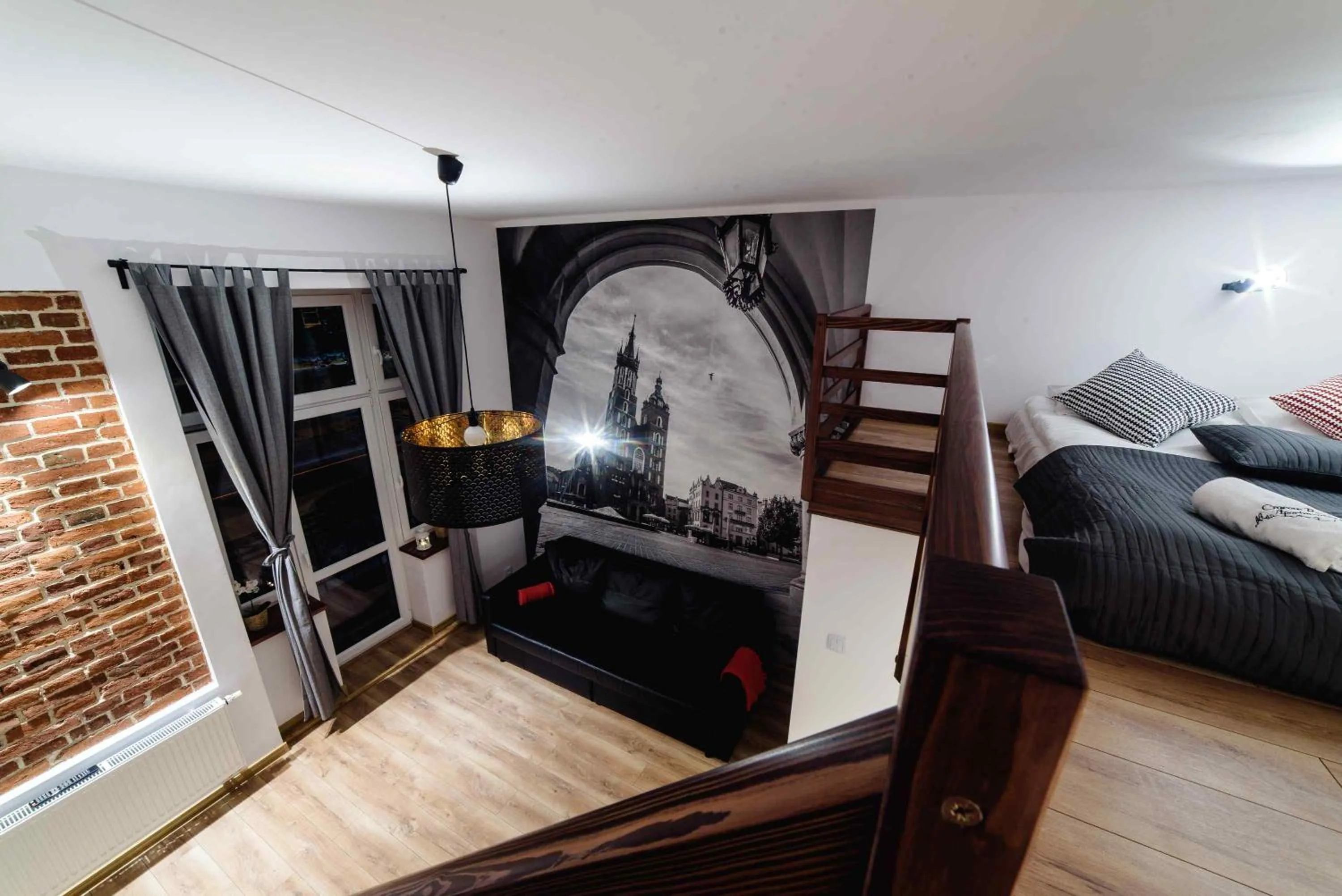 Photo of the whole room, Bed in 2 Nights Apartments - great location, right next to Main Rail and Bus Station, 10 min to Main Square by foot