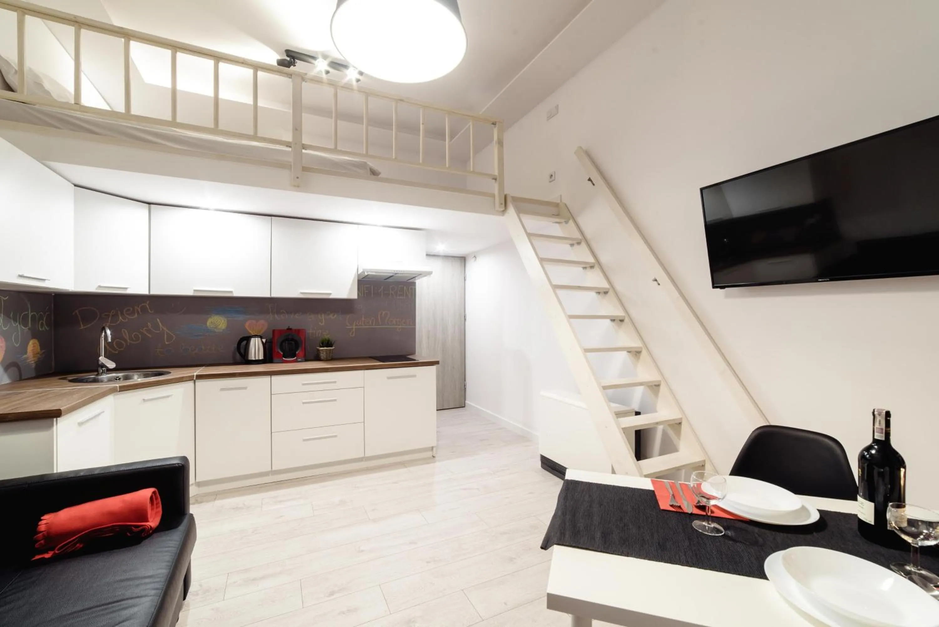 Photo of the whole room in 2 Nights Apartments - great location, right next to Main Rail and Bus Station, 10 min to Main Square by foot