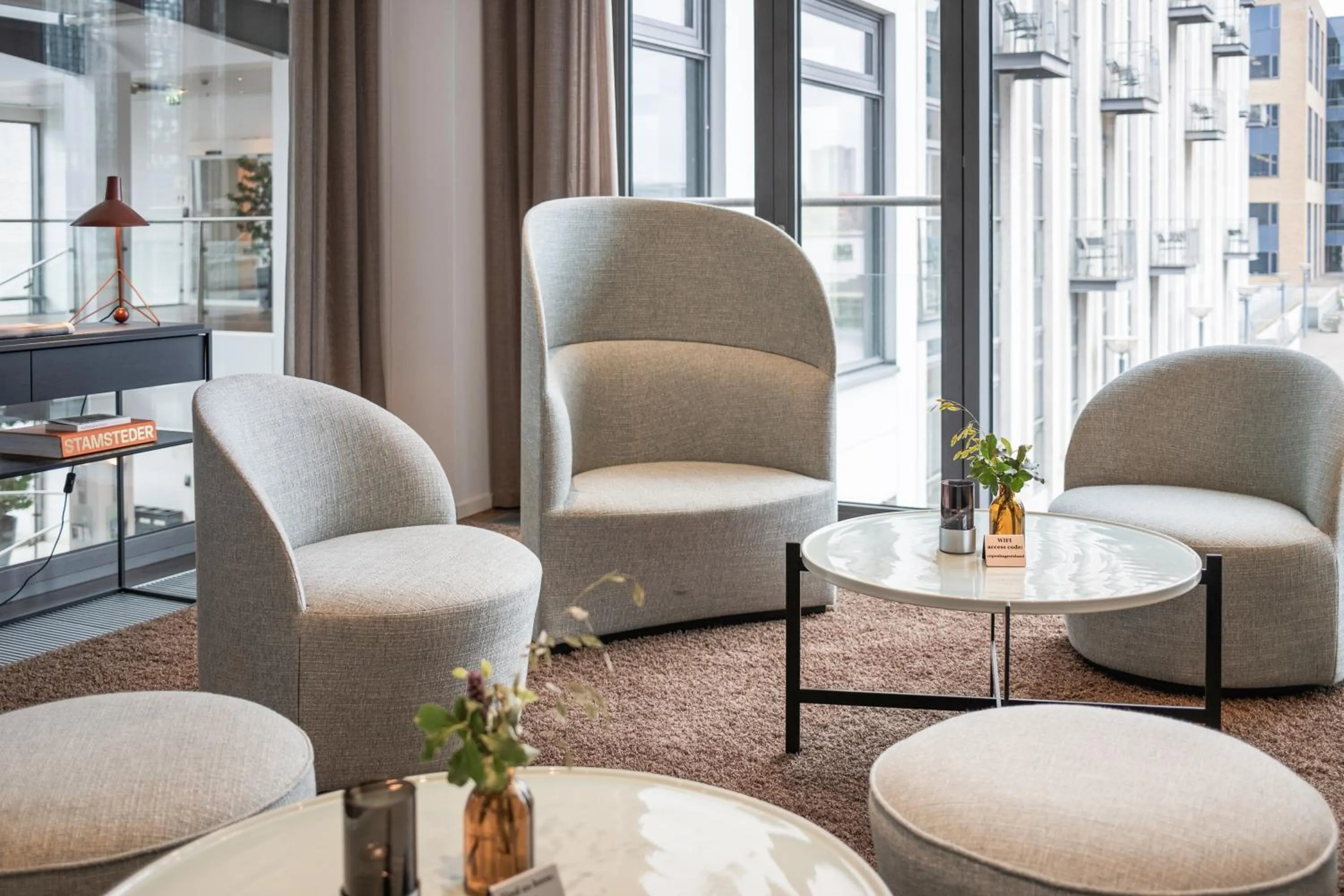 Living room in Copenhagen Island Hotel