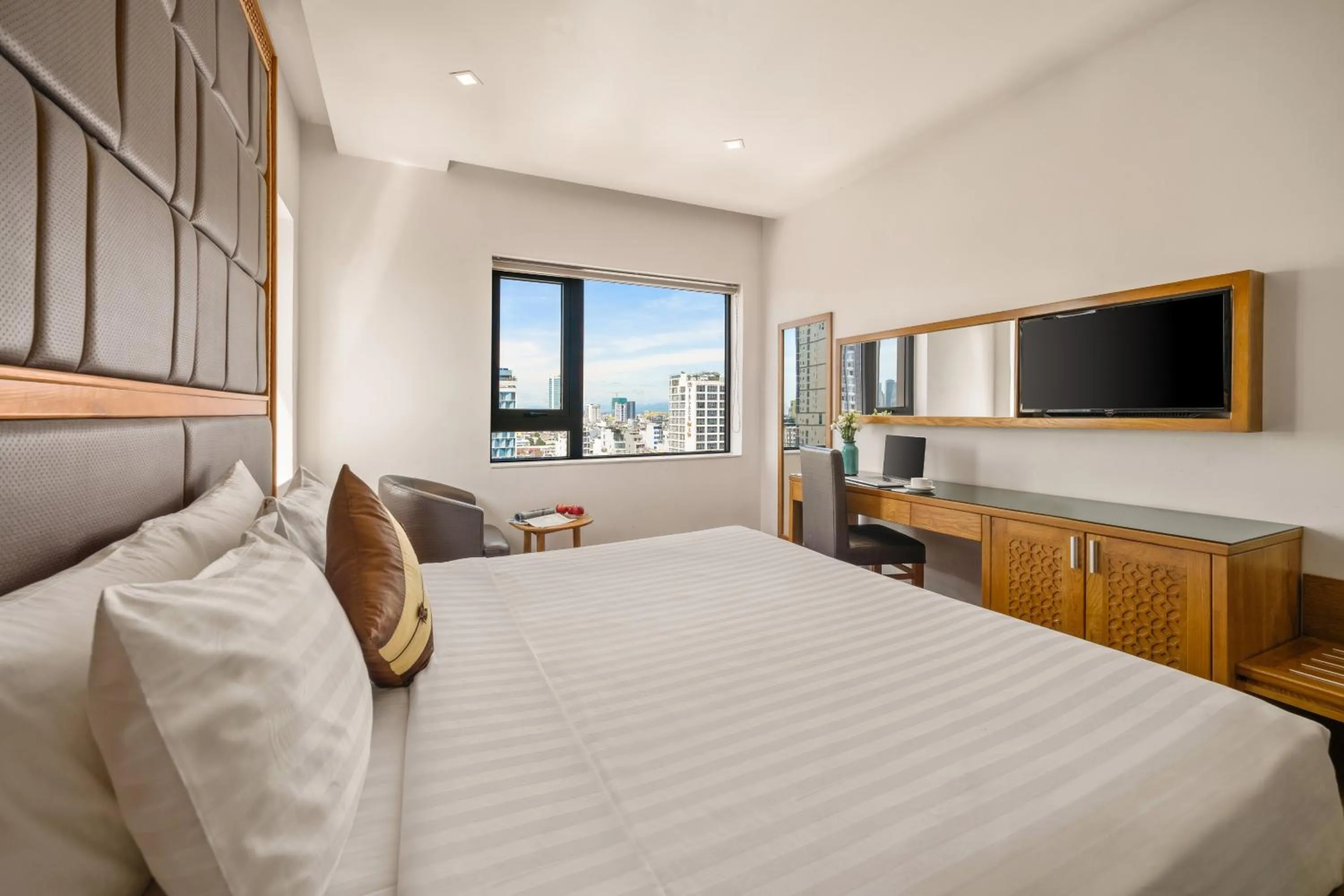 View (from property/room), Bed in Grand Sunrise 3 Hotel & Spa Da Nang