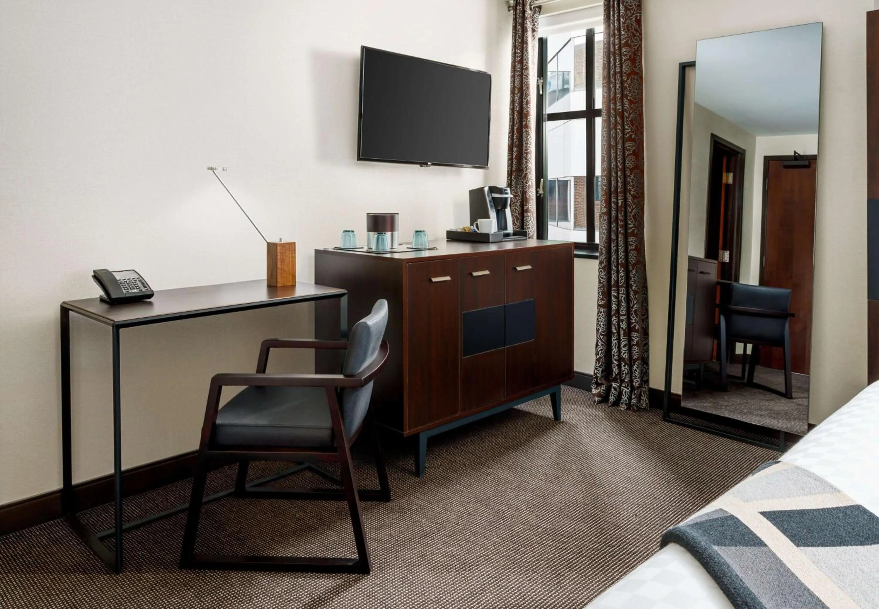 Bedroom, Bed in Joinery Hotel Pittsburgh, Curio Collection by Hilton