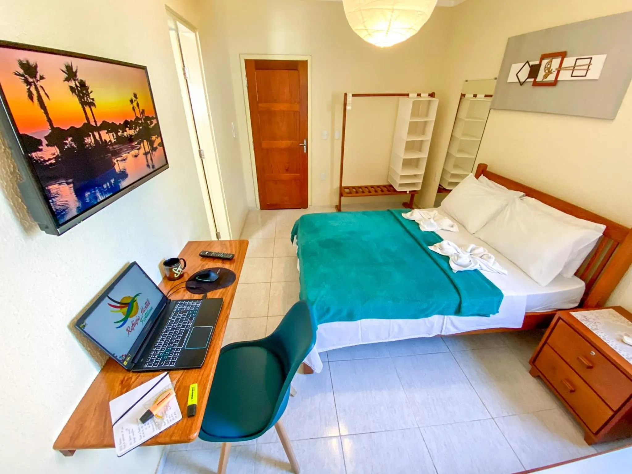 TV and multimedia, Bed in Refúgio Pousada Fortaleza