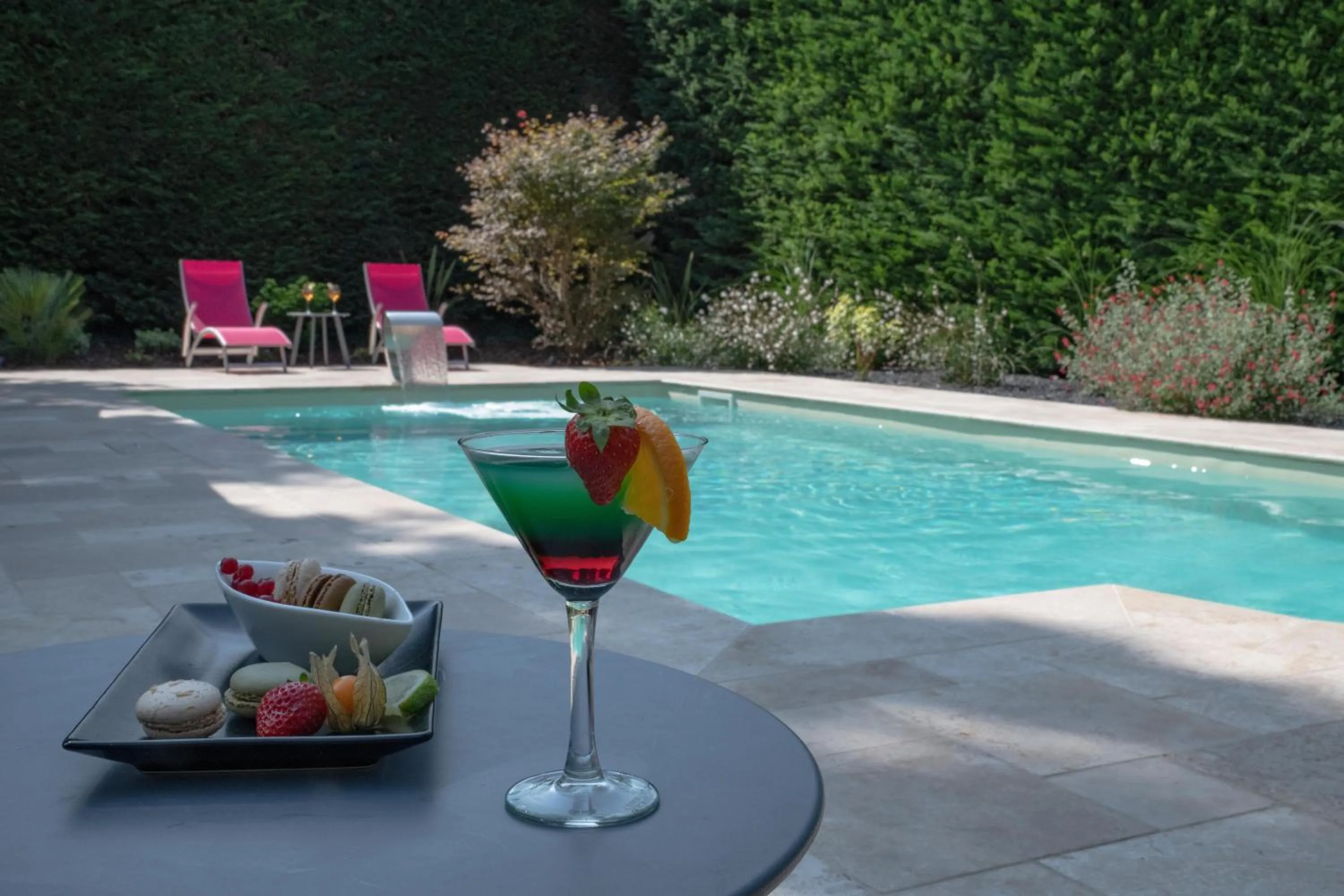 Patio in Logis Hotel La Croix Blanche Fontevraud