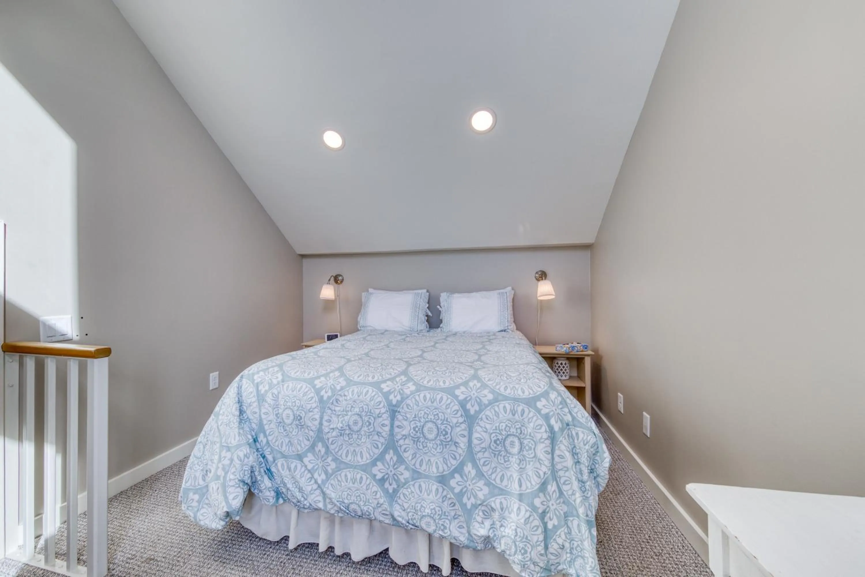Bed in Oceanfront Cottage