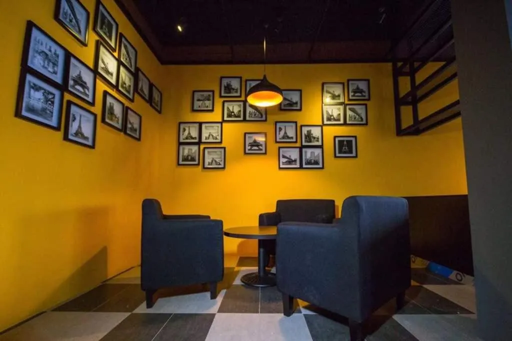 Seating area in OMG Hotel