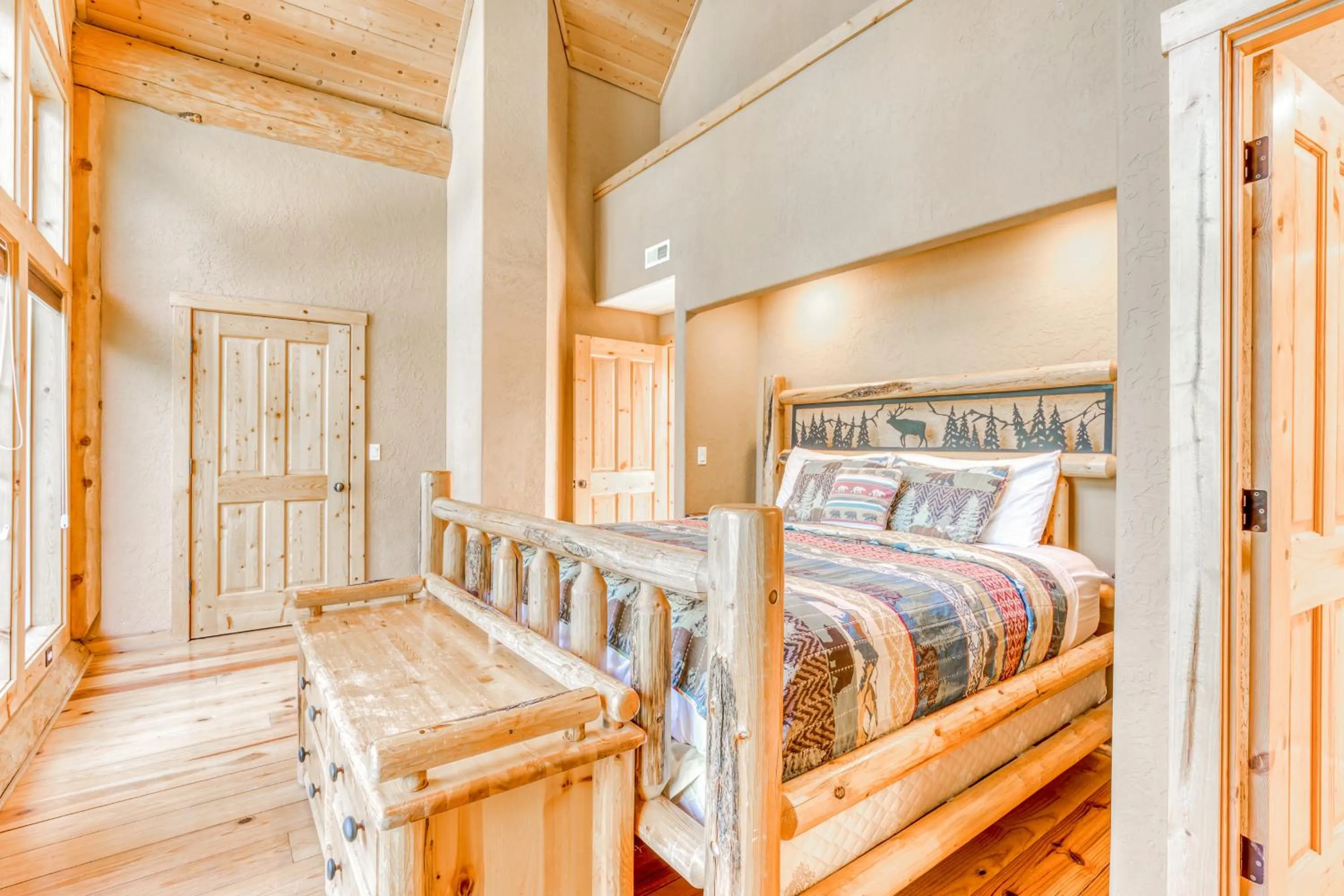 Bed in Skiing Bear Chalet