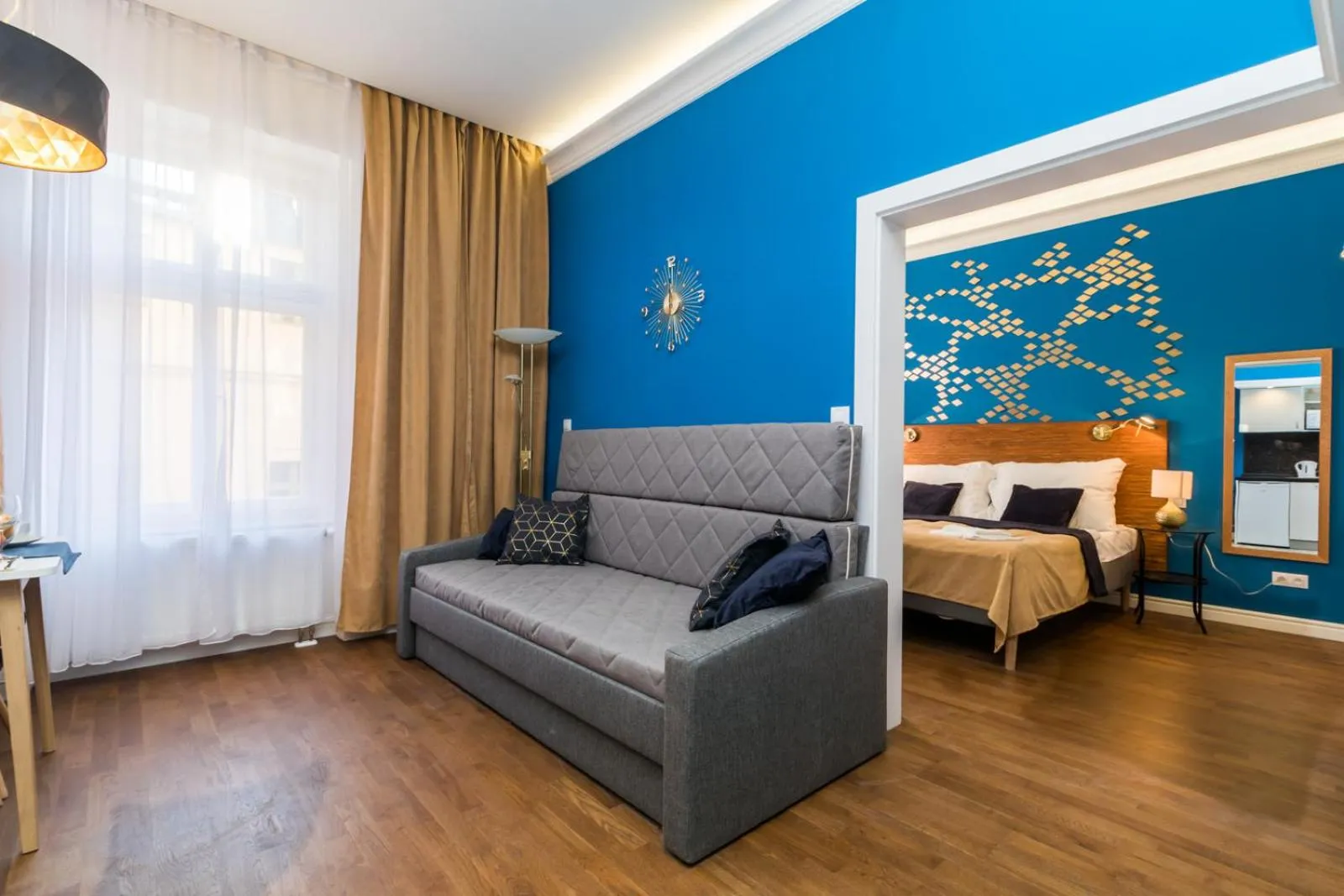 Living room, Bed in Residence Vaclavska