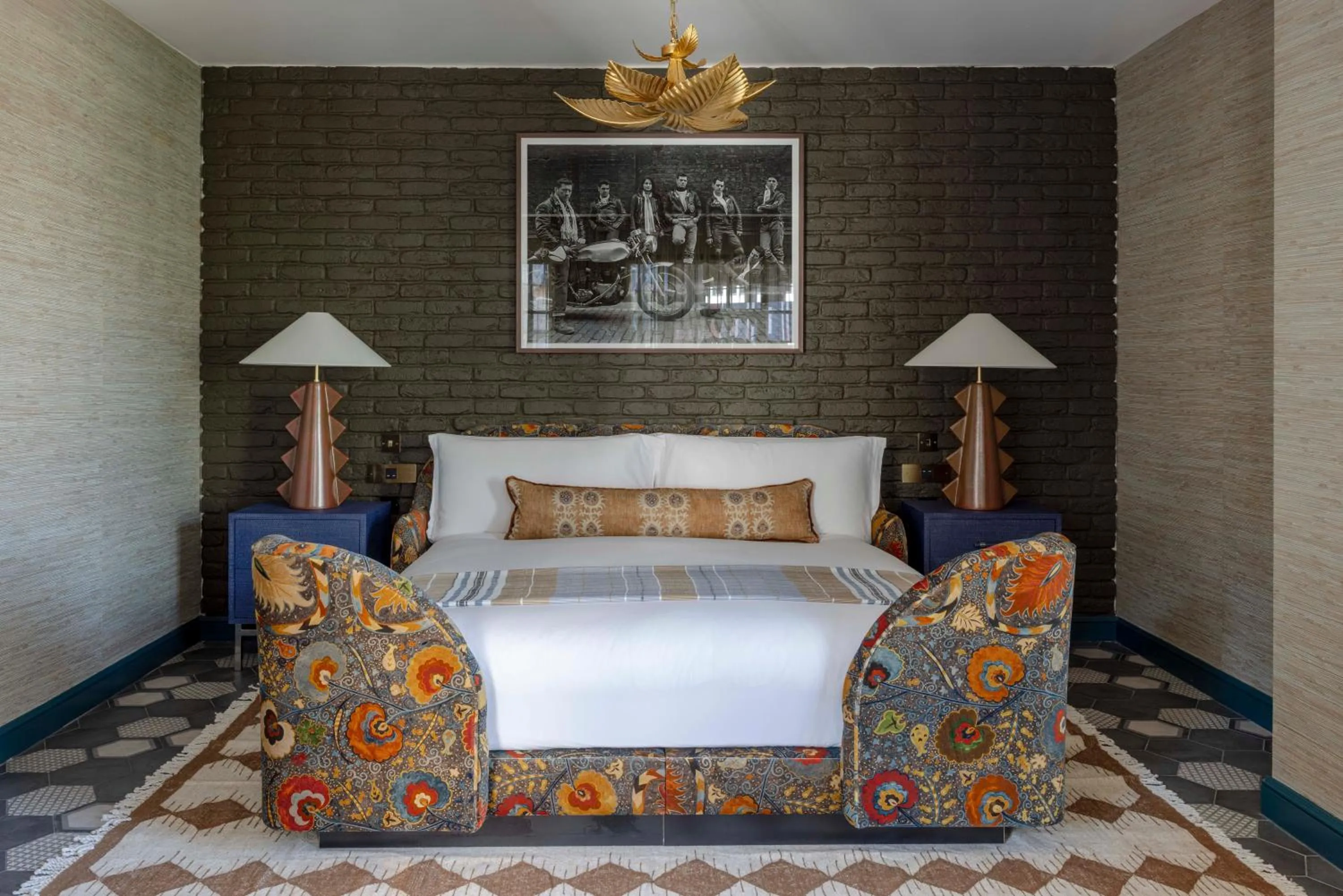 Decorative detail, Bed in Virgin Hotels London - Shoreditch