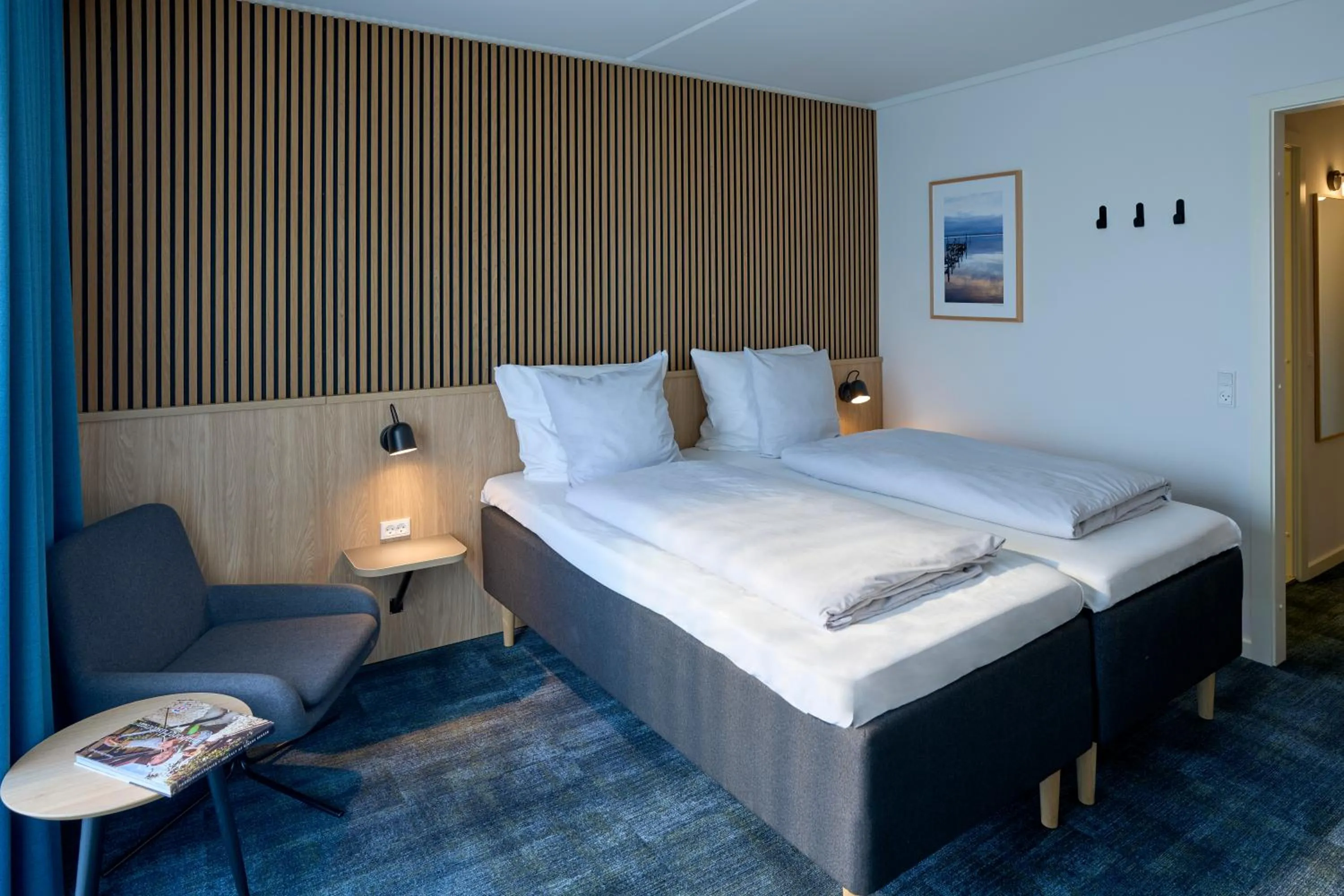 Bed in Hotel Faaborg Fjord