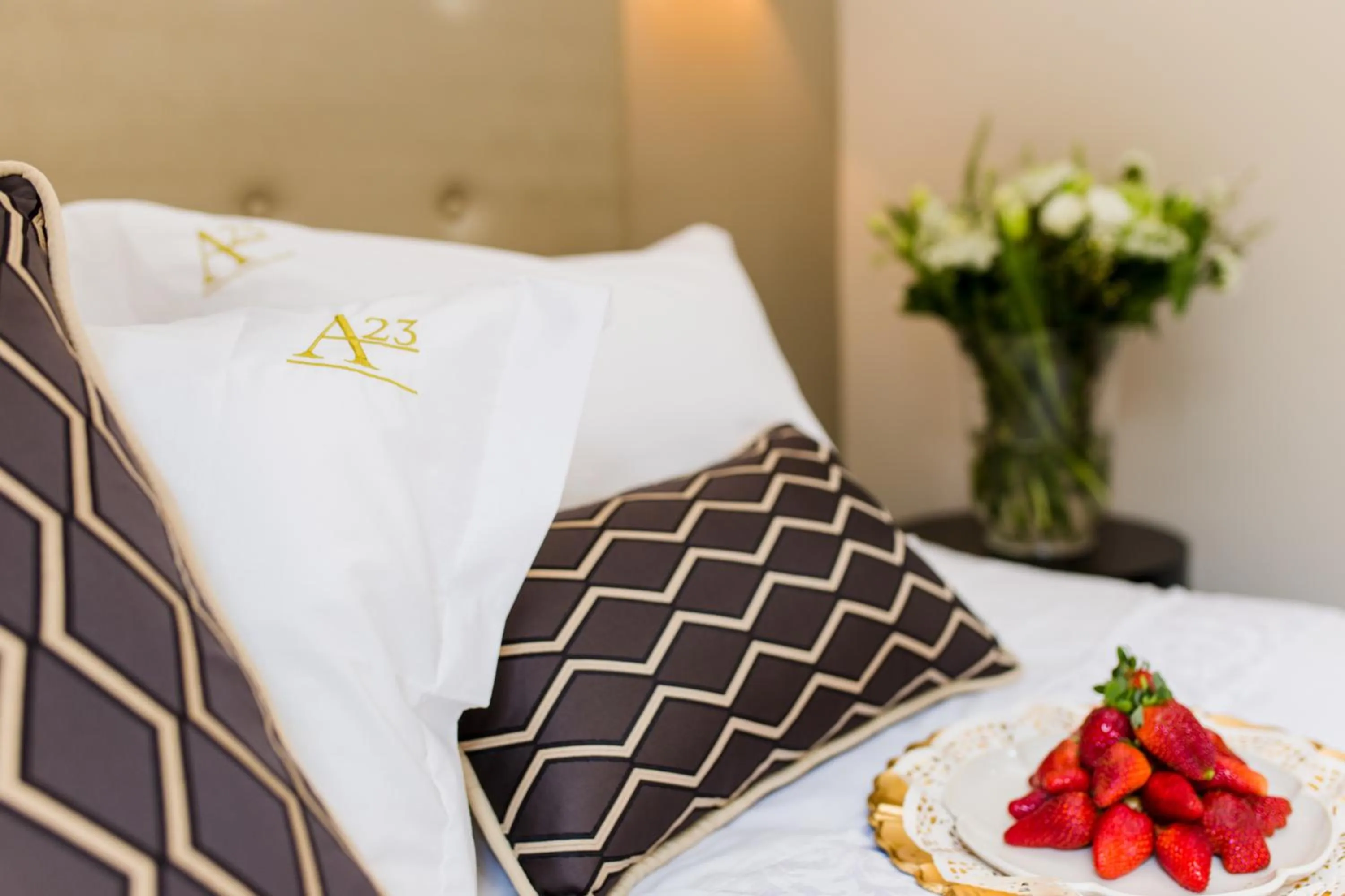 Decorative detail, Bed in A23 Boutique Hotel