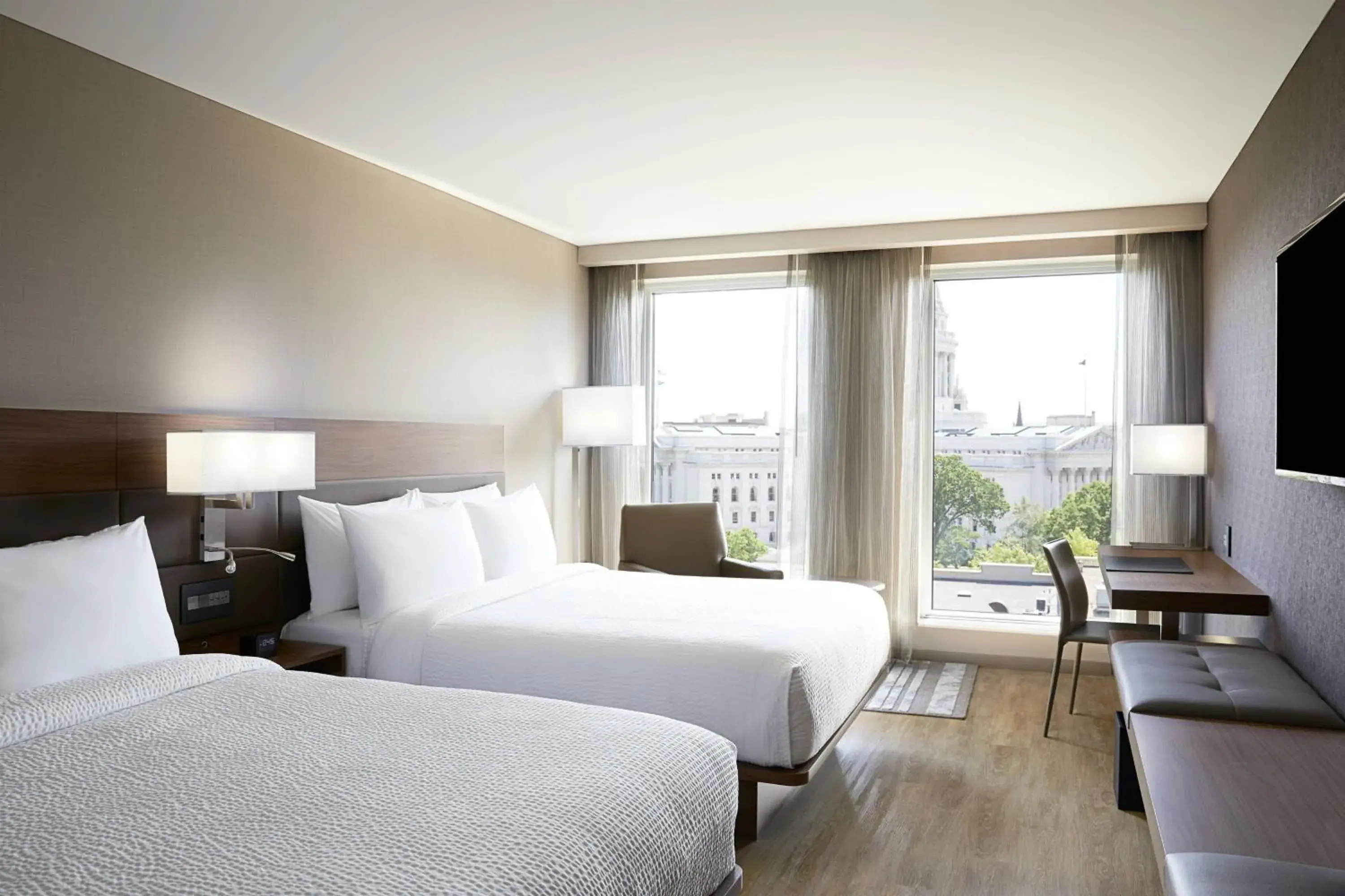 Queen Room with Two Queen Beds -Skyline View in AC Hotel by Marriott Madison Downtown Queen Room with Two Queen Beds -Skyline View in AC Hotel by Marriott Madison Downtown