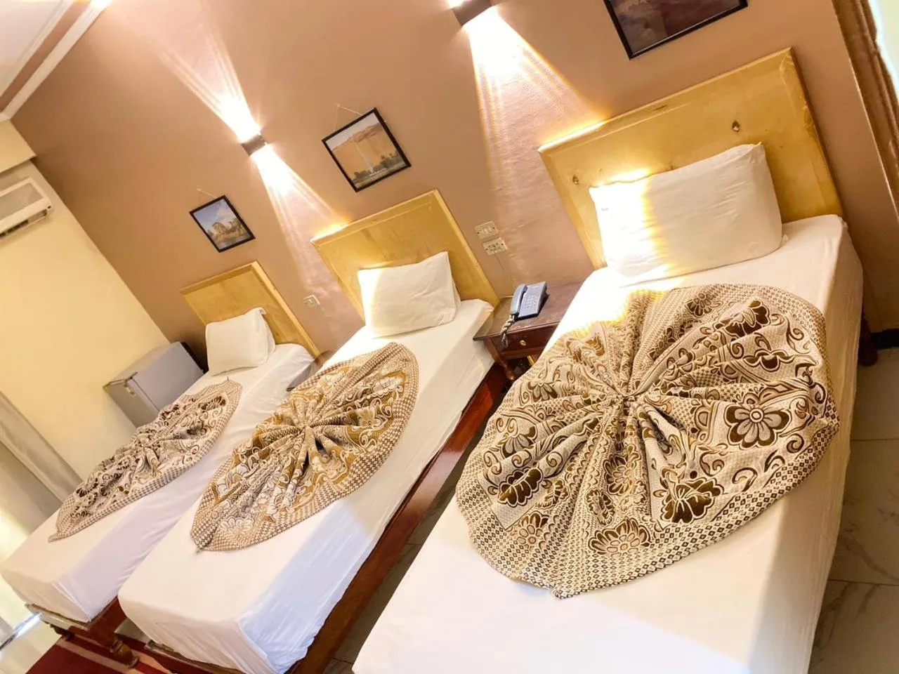 Bed in Shady Hotel Luxor