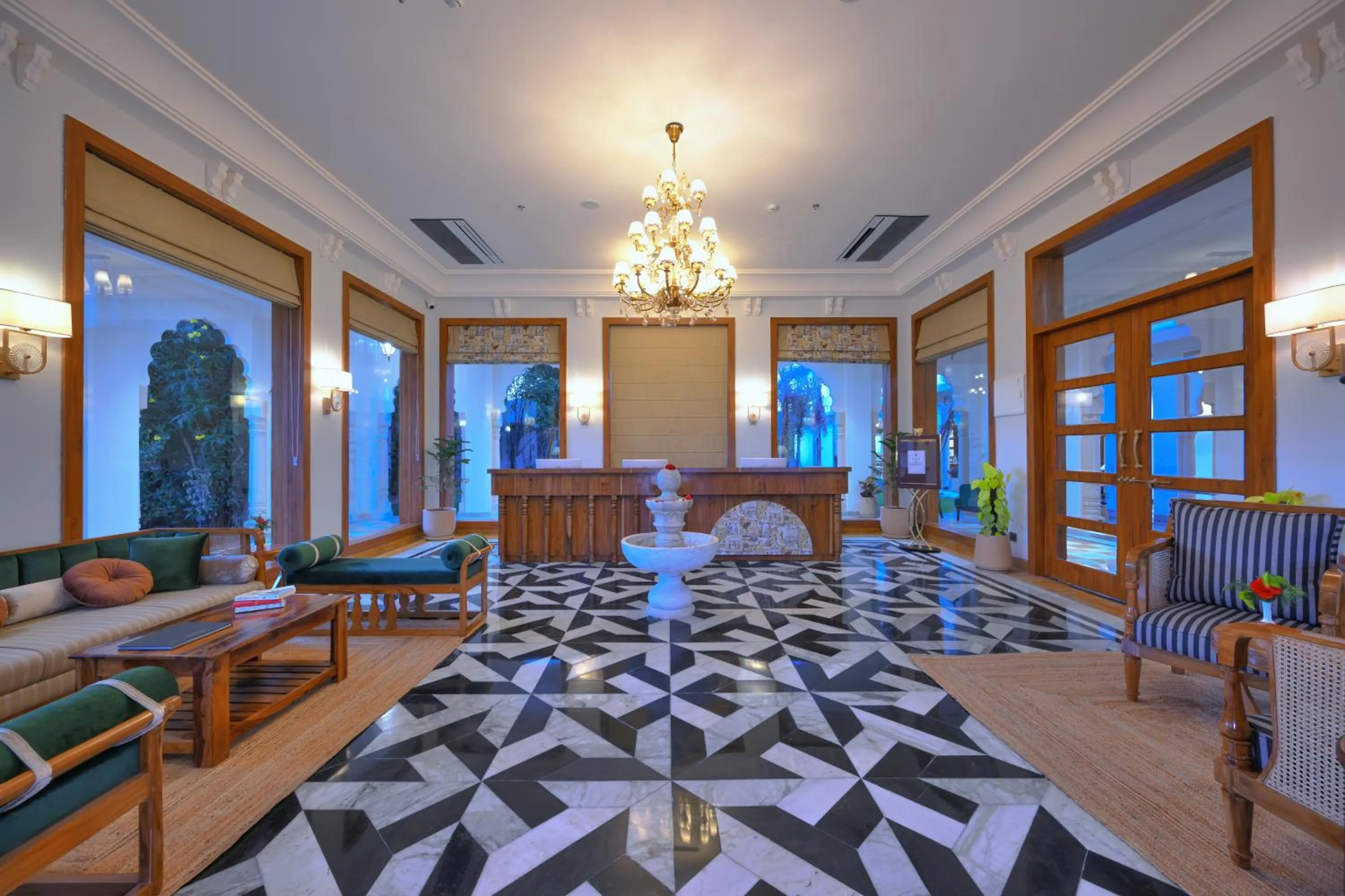 Lobby or reception in Ranthambore Bagh Palace
