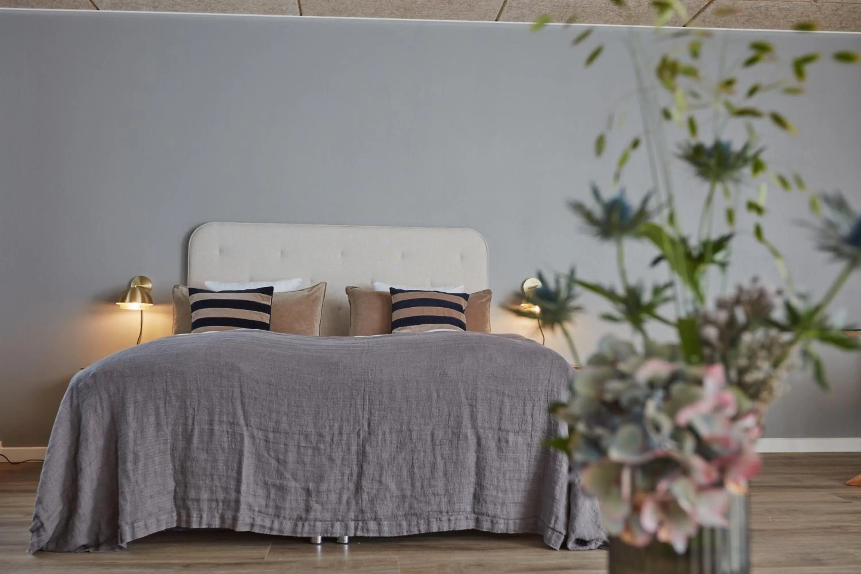 Bed in Benniksgaard Hotel