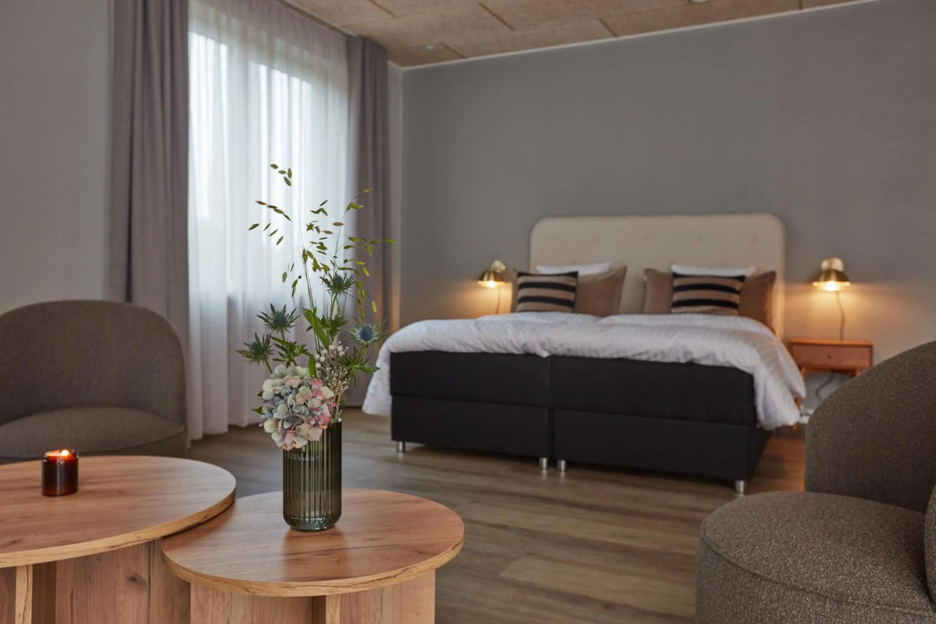 Bed in Benniksgaard Hotel