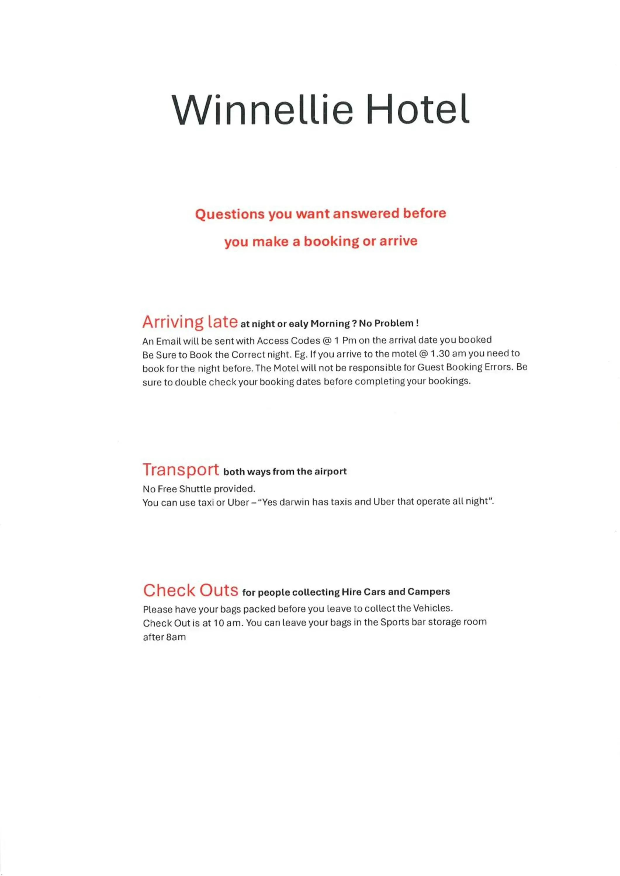 Standard Double or Twin Room in Winnellie Hotel Motel Standard Double or Twin Room in Winnellie Hotel Motel