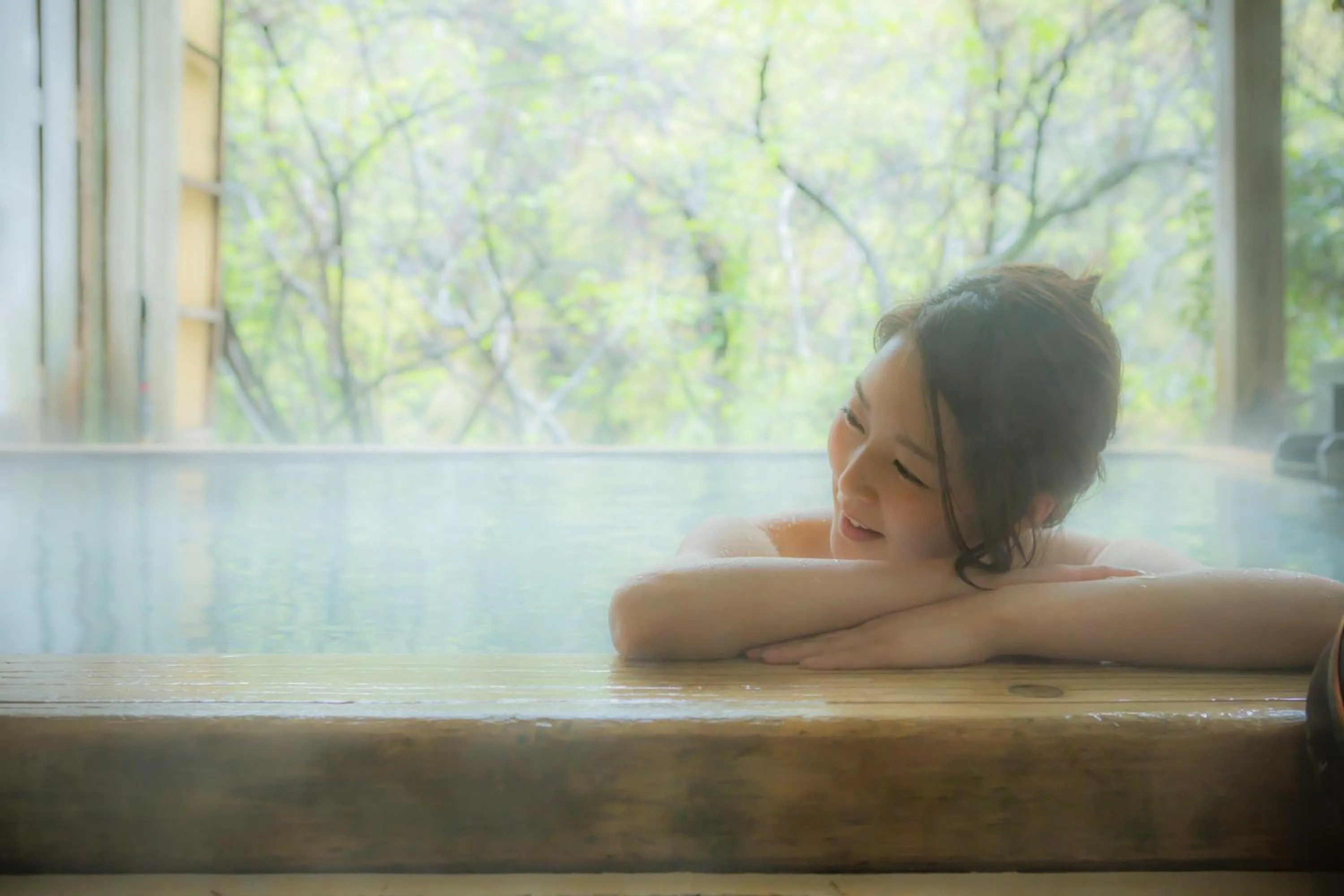 Open Air Bath in Yamanakaonsen Ohanami Kyubei