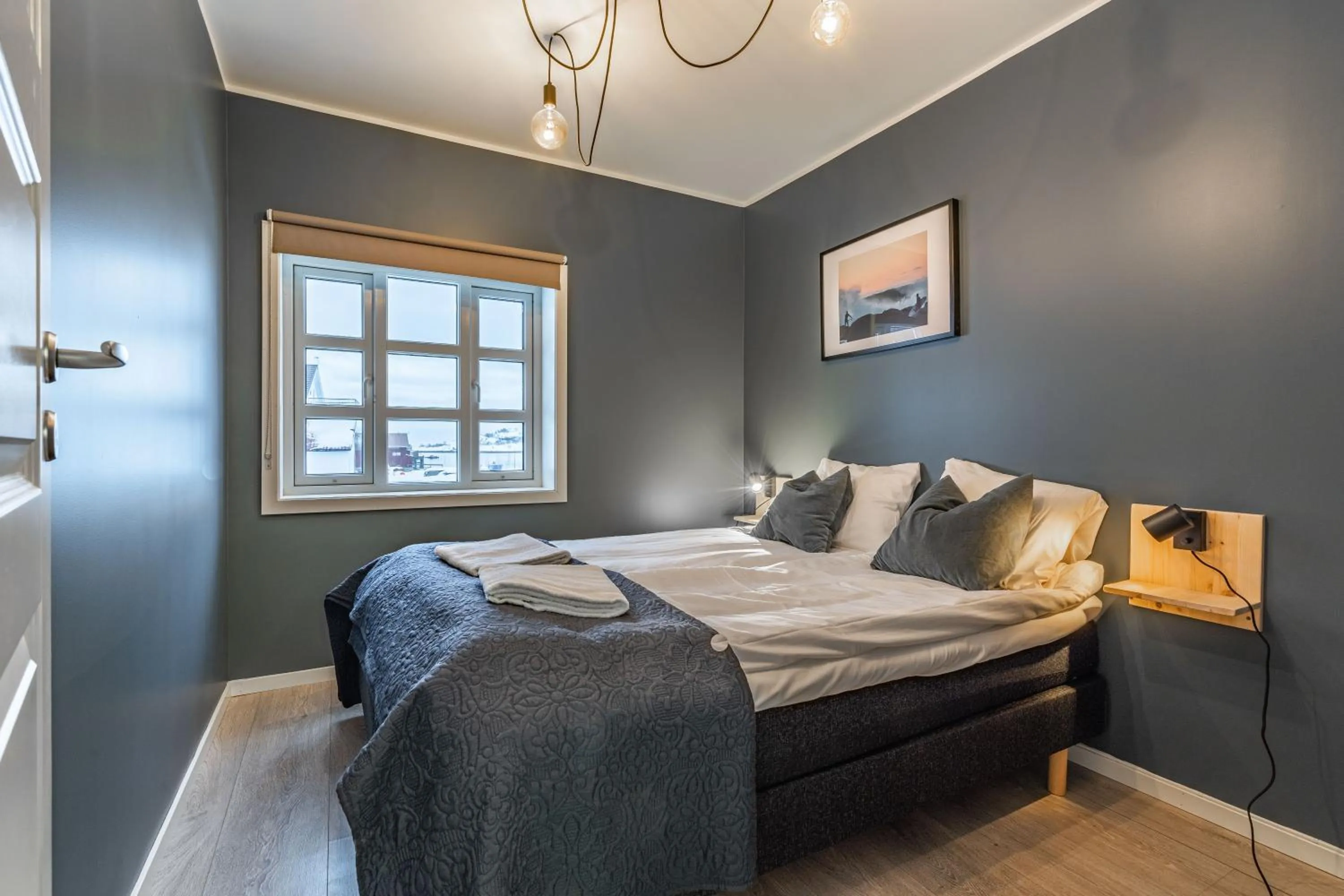 Bed in Lofoten Apartments