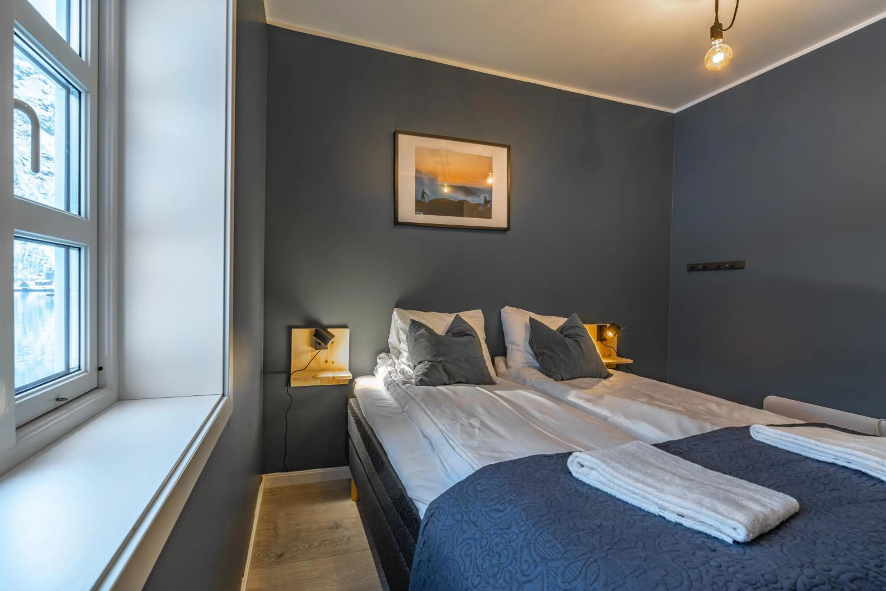 Bed in Lofoten Apartments