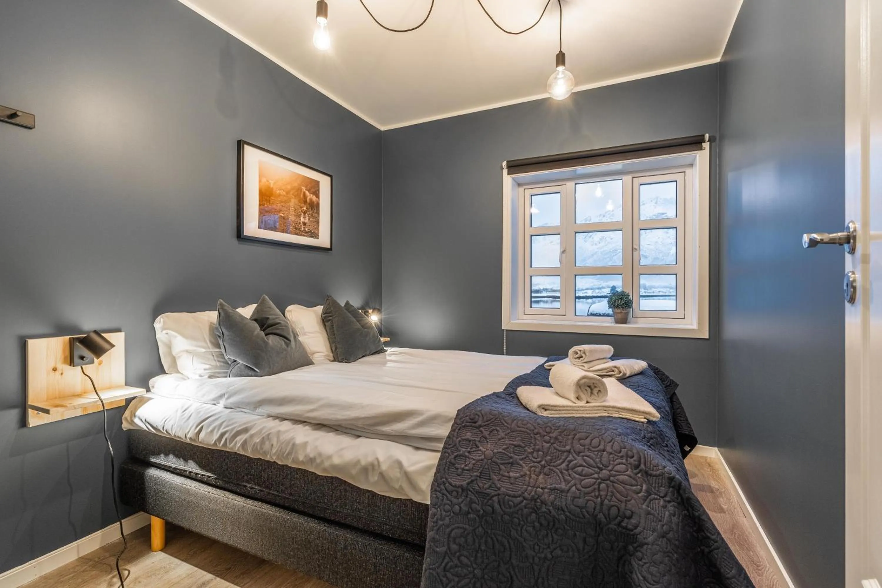 Bed in Lofoten Apartments