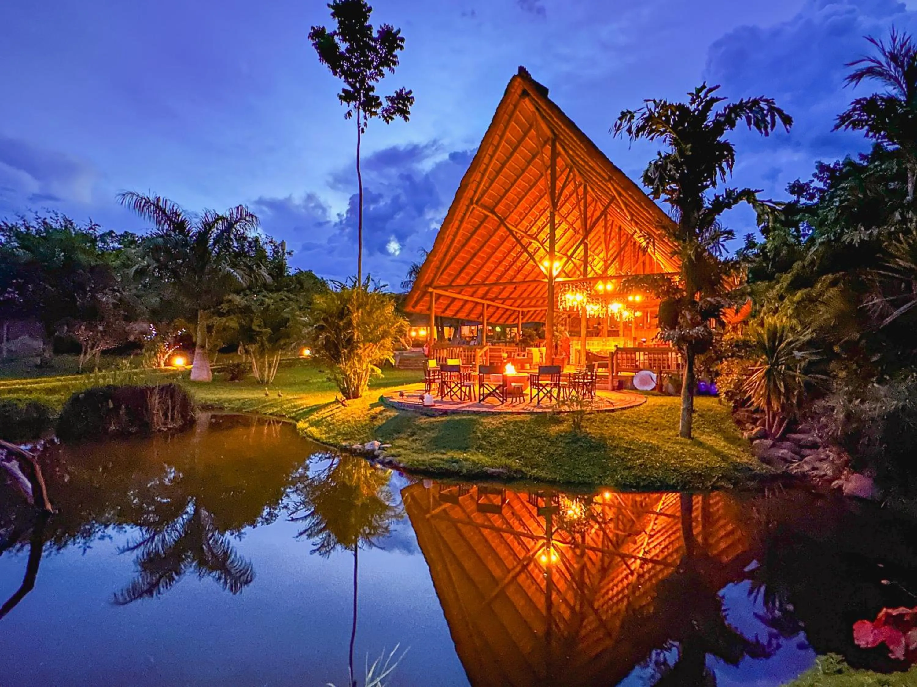 Night in Shearwater's Explorers Village