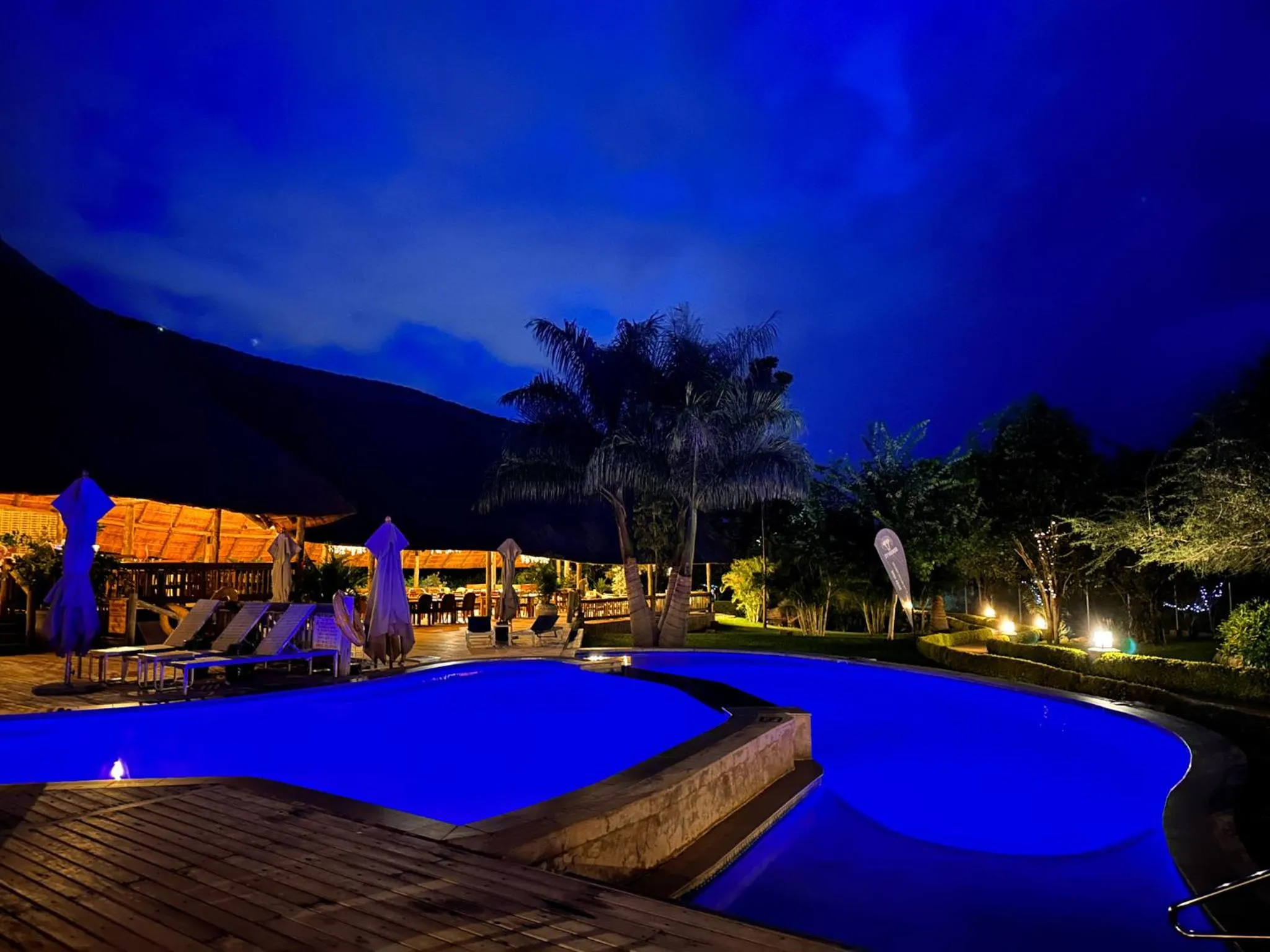 Night in Shearwater's Explorers Village